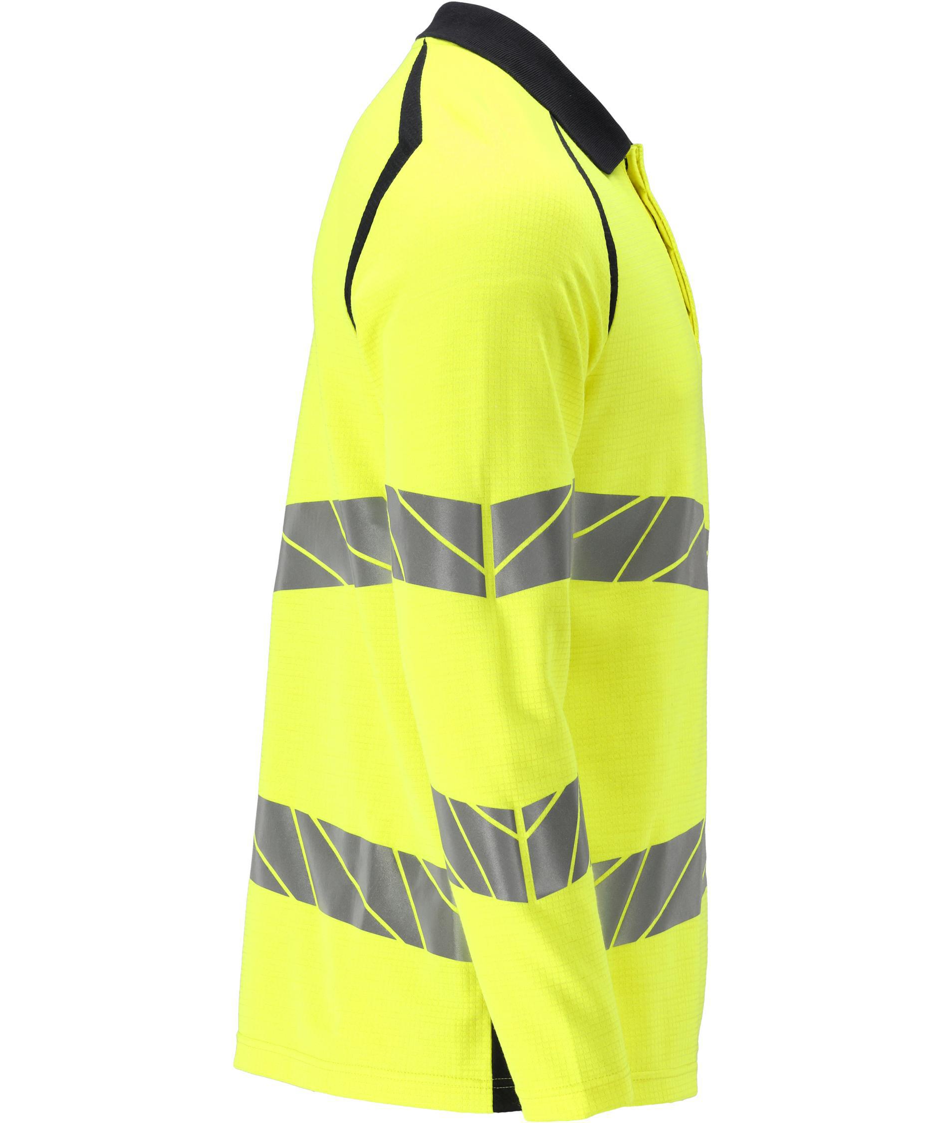 Mascot Accelerate Multisafe long-sleeved polo shirt, Hi-Vis Yellow/Dark Marine, large image number 2