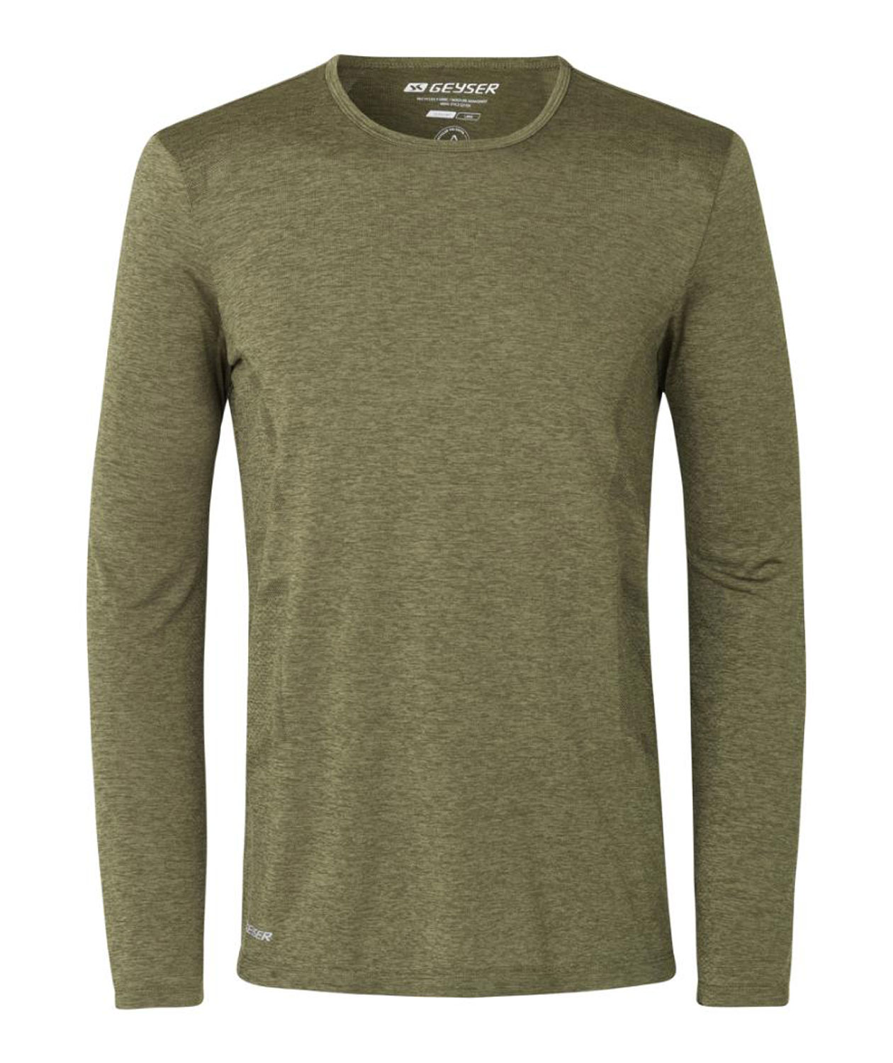 GEYSER seamless l&aring;ng&auml;rmad T-shirt, Olivmelerad