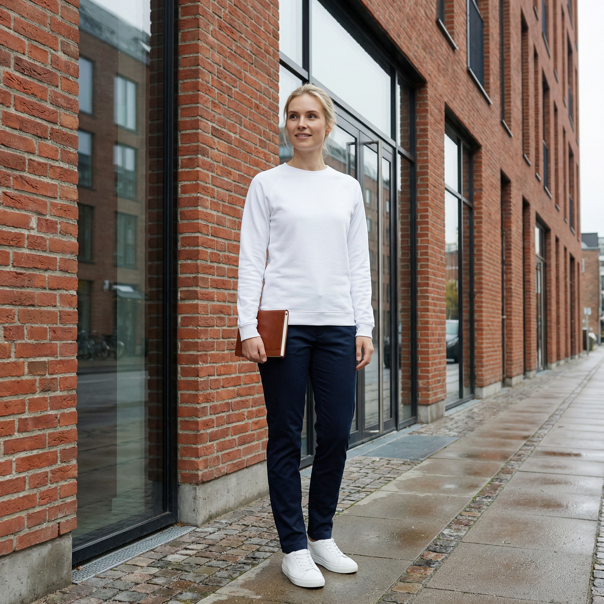 ID Core sweatshirt dam, Vit