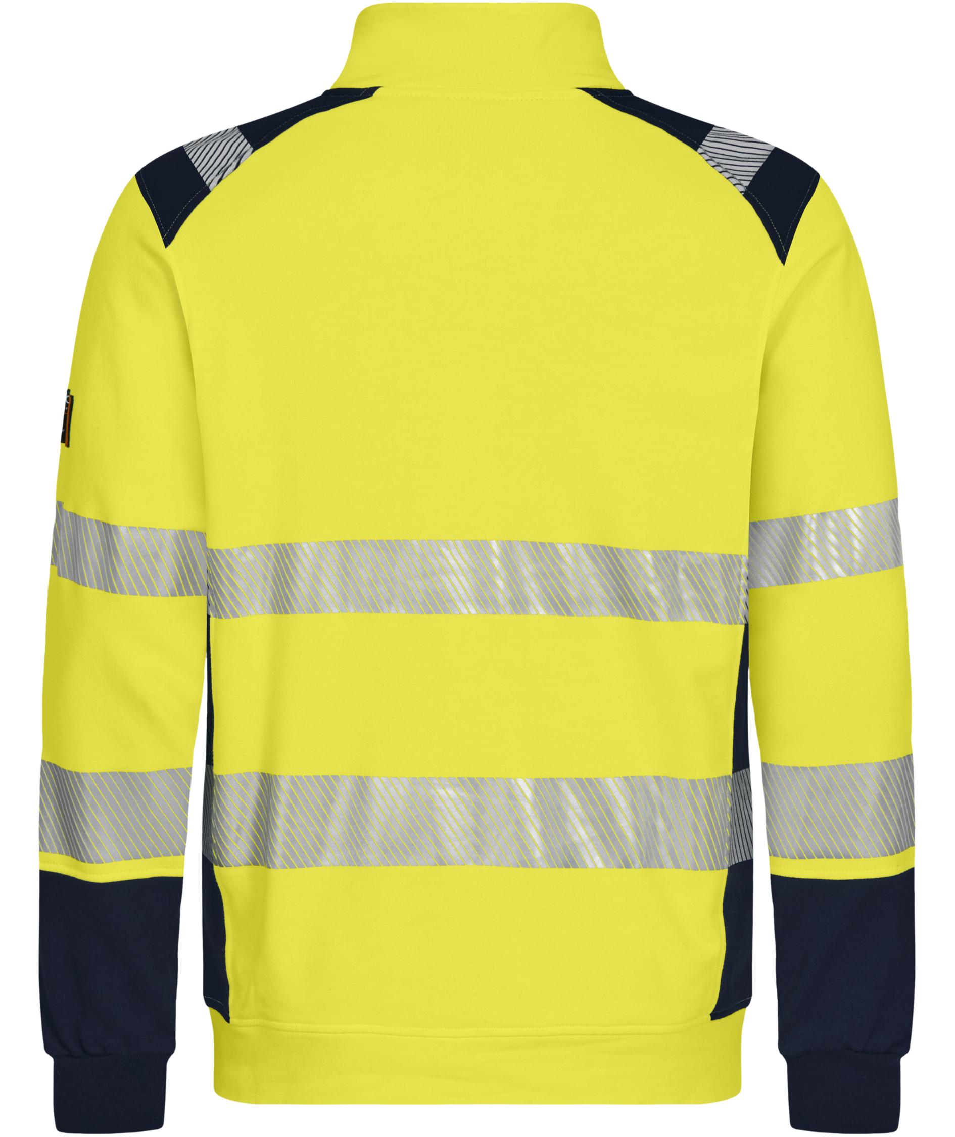 Tranemo FR sweat jacket, Hi-vis yellow/Marine blue