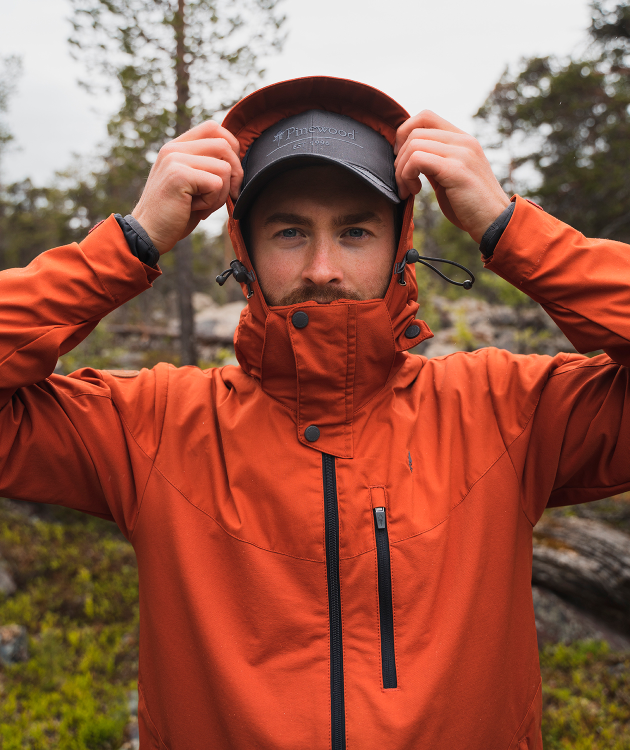 Pinewood Finnveden Hybrid friluftsjakke, Terracotta, large image number 4