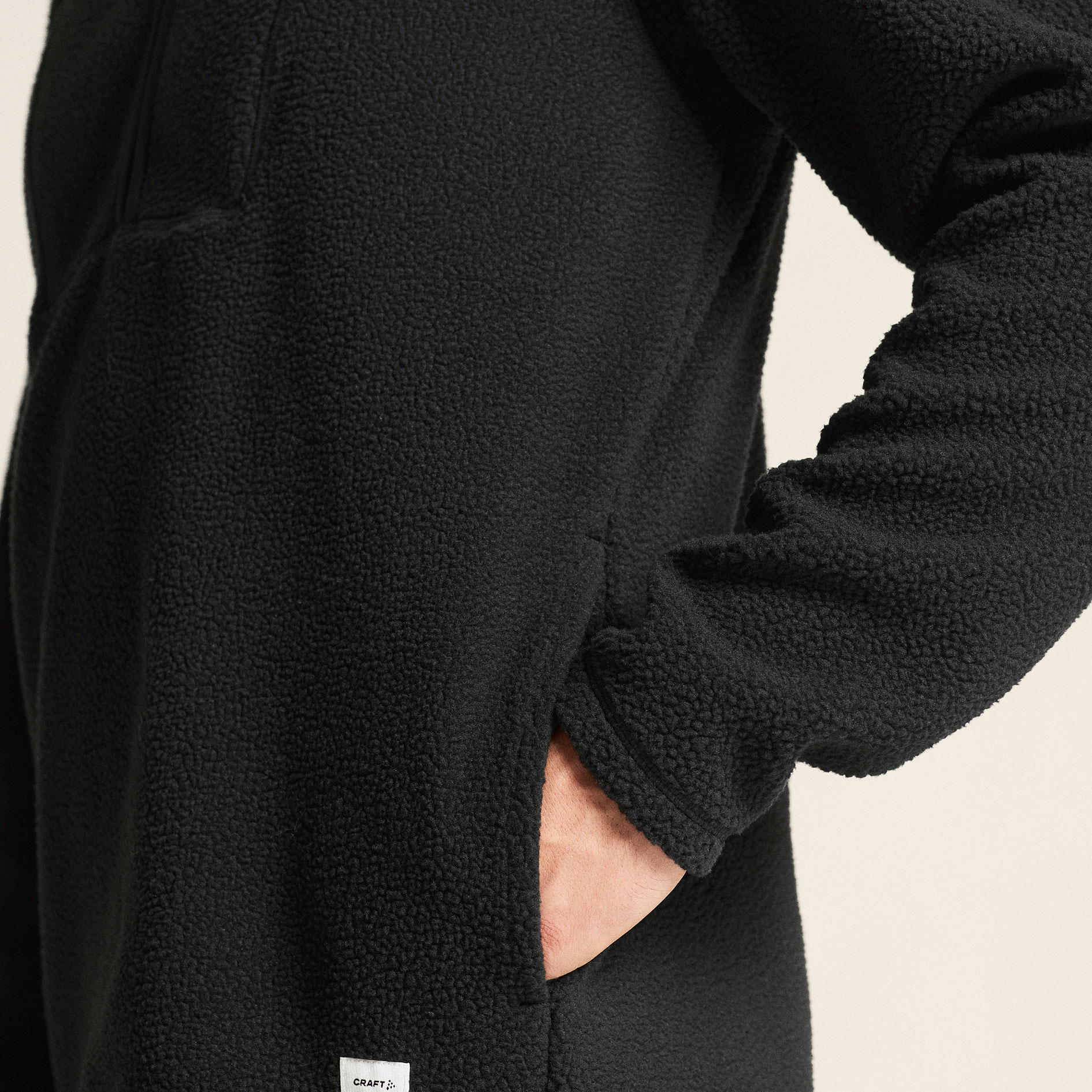 Craft Join half zip pile fleece pullover, Black, large image number 7