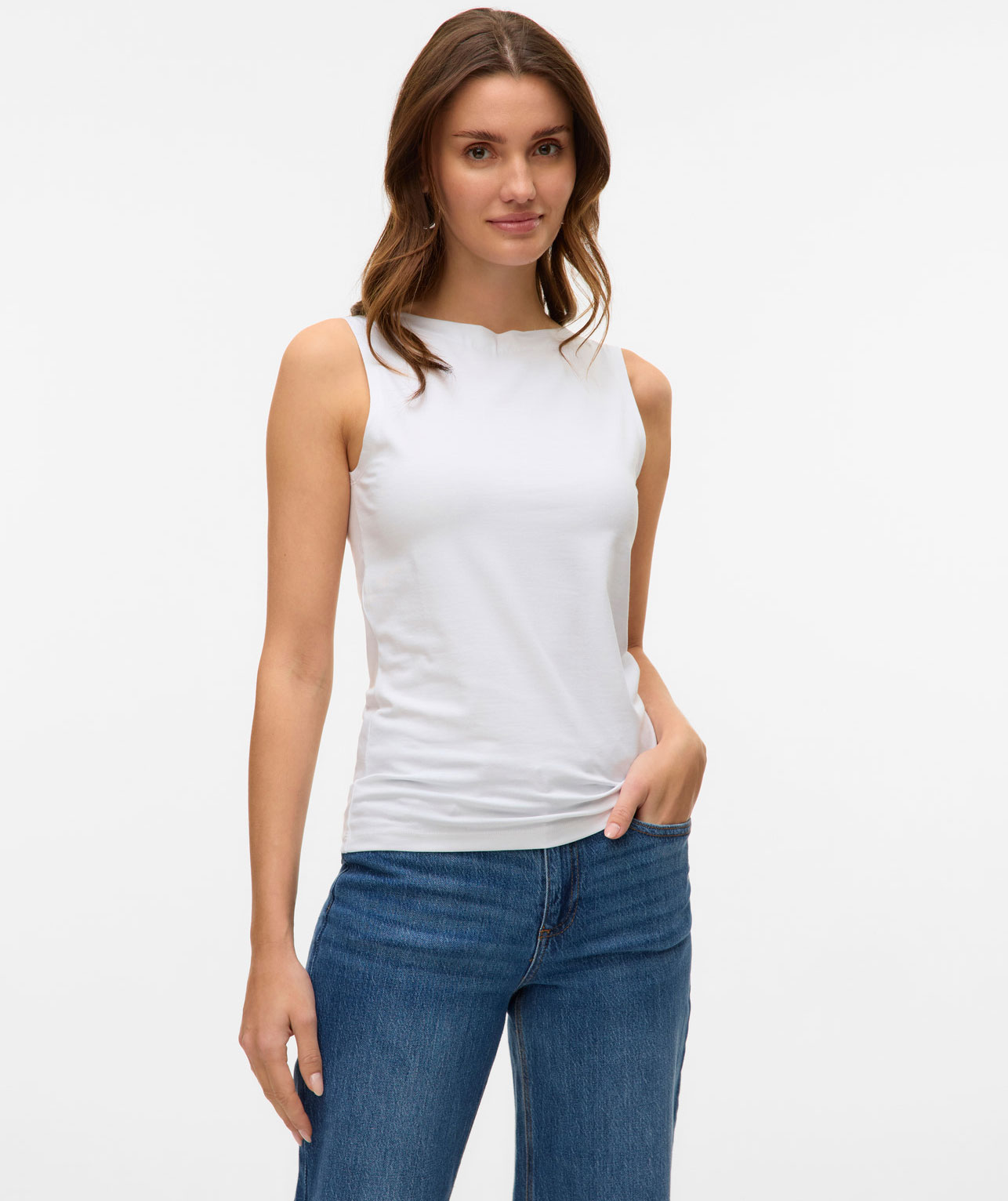 Vero Moda VMPANDA MODAL women's top, Bright White, large image number 5