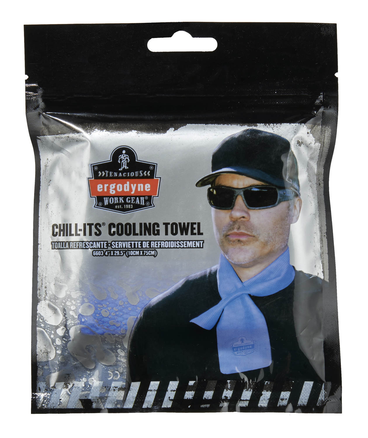 Ergodyne Chill-Its 6603 kylande halsduk, Bl&aring;, Bl&aring;, large image number 2