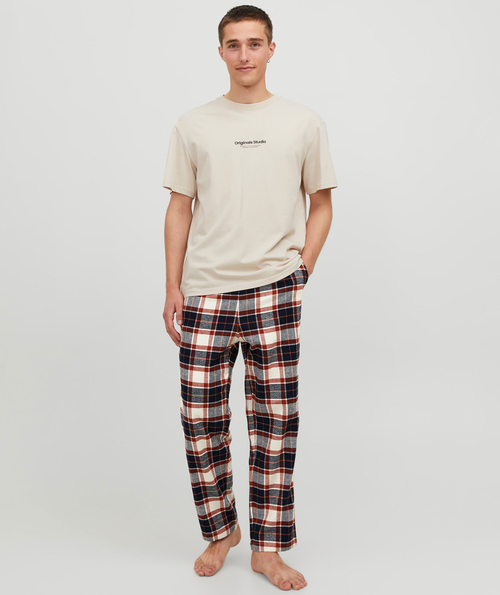 Jack & Jones JACRIMON pajama trousers, Cloud Dancer