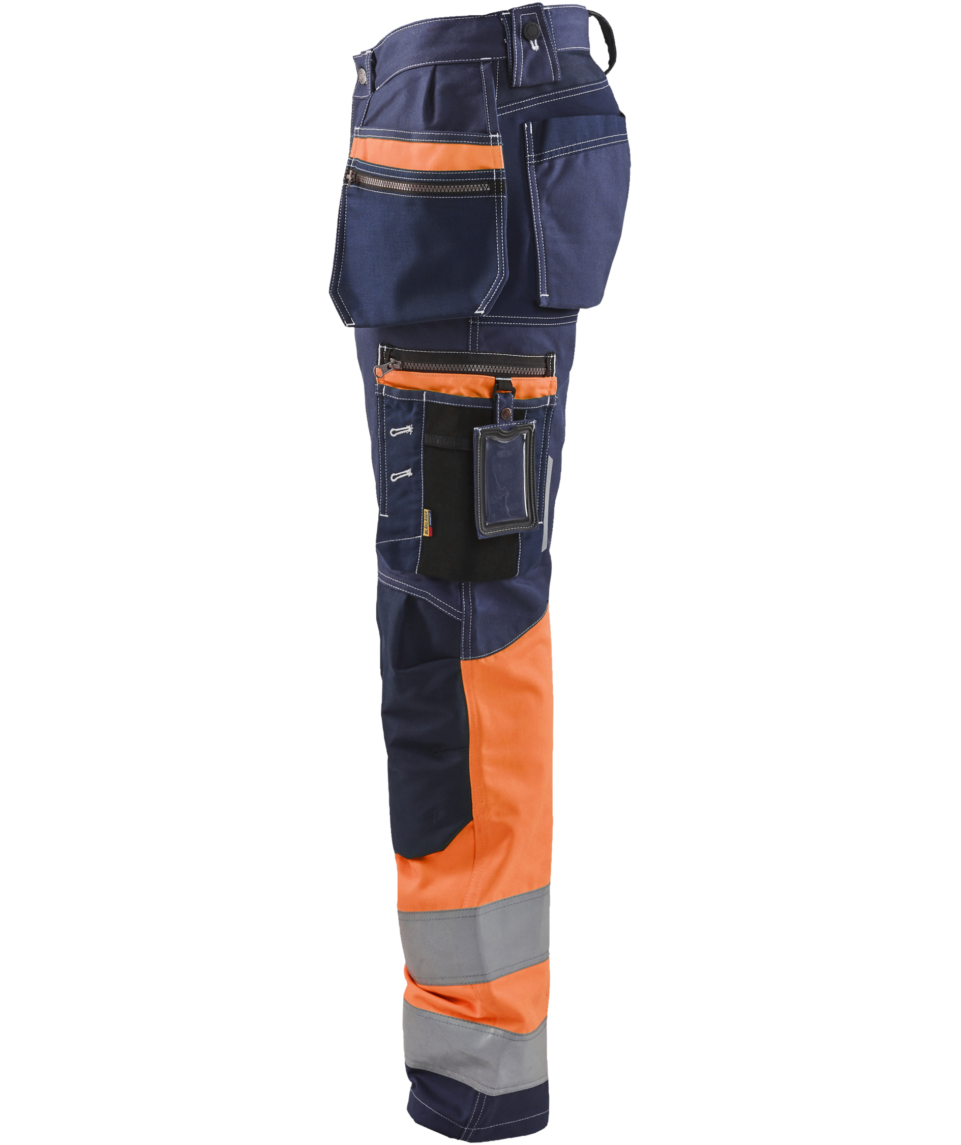 Bl&aring;kl&auml;der h&aring;ndv&aelig;rkerbukser, Marine/Hi-Vis Orange, large image number 3