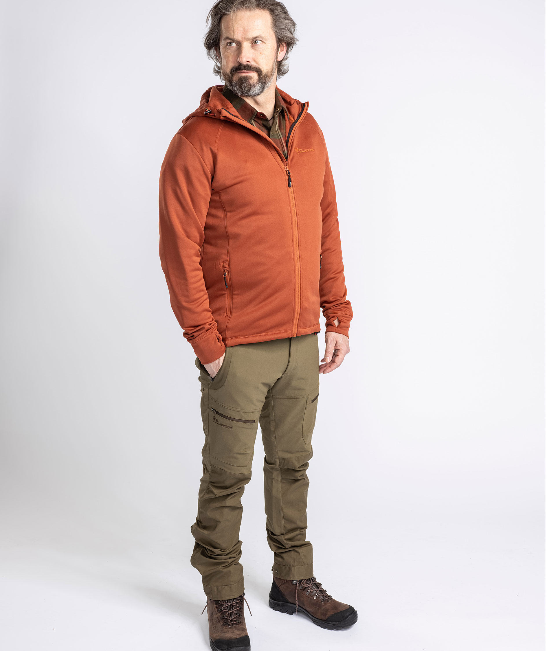 Pinewood Finnveden fleecejakke, Terracotta, large image number 7