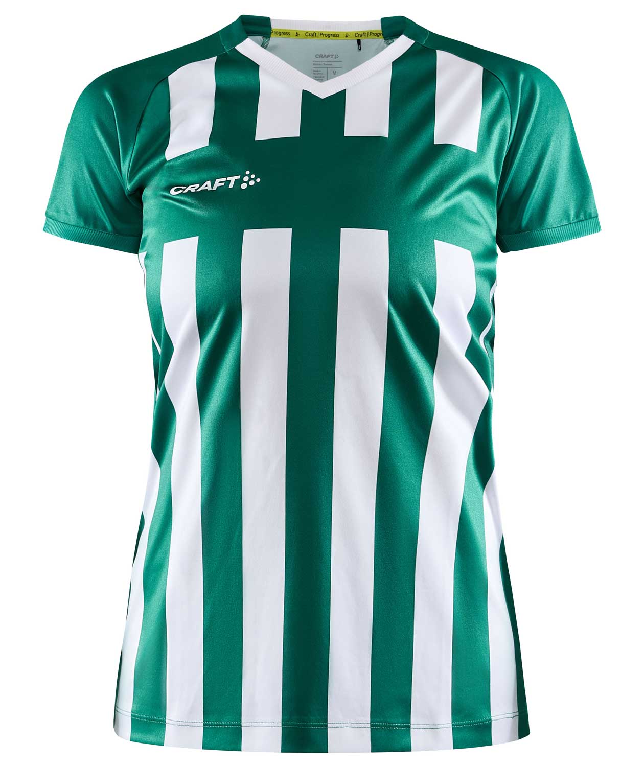 Craft Progress 2.0 Stripe Jersey T-shirt dam, Vit/Team Green, Vit/Team Green, swatch