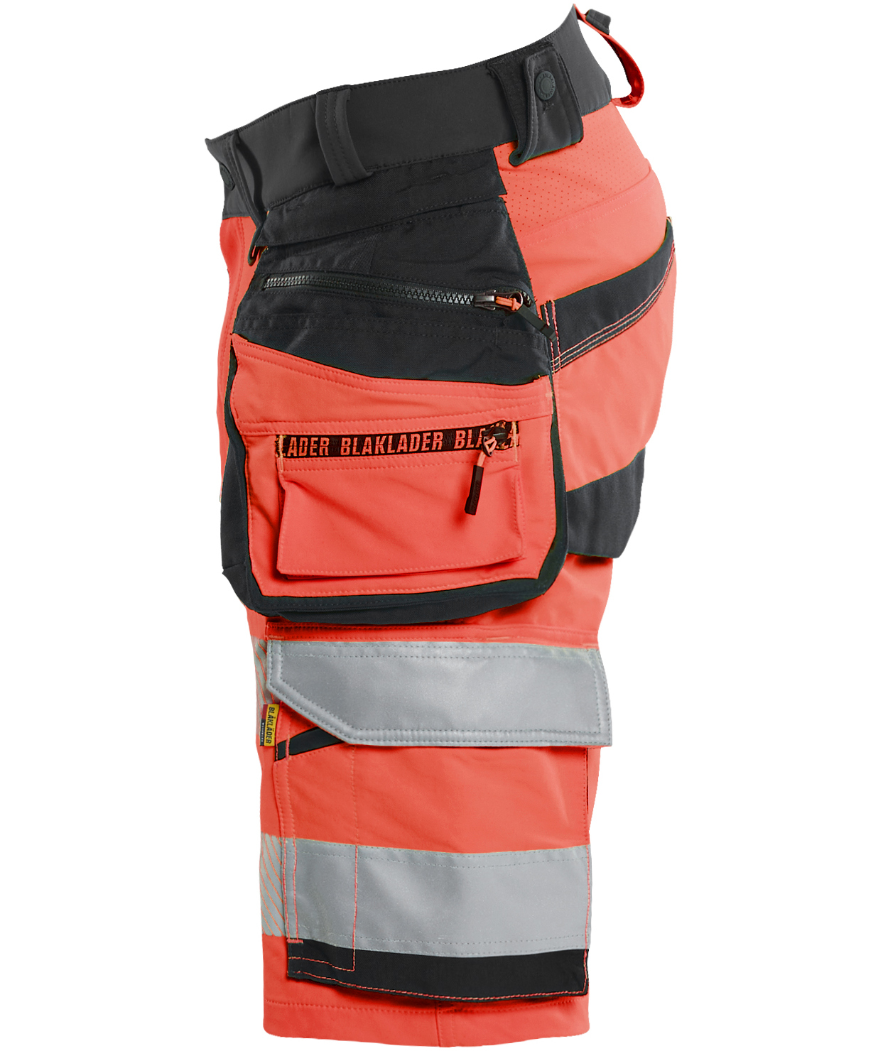 Bl&aring;kl&auml;der Handwerkershorts full stretch, Hi-Vis rot/schwarz, large image number 3
