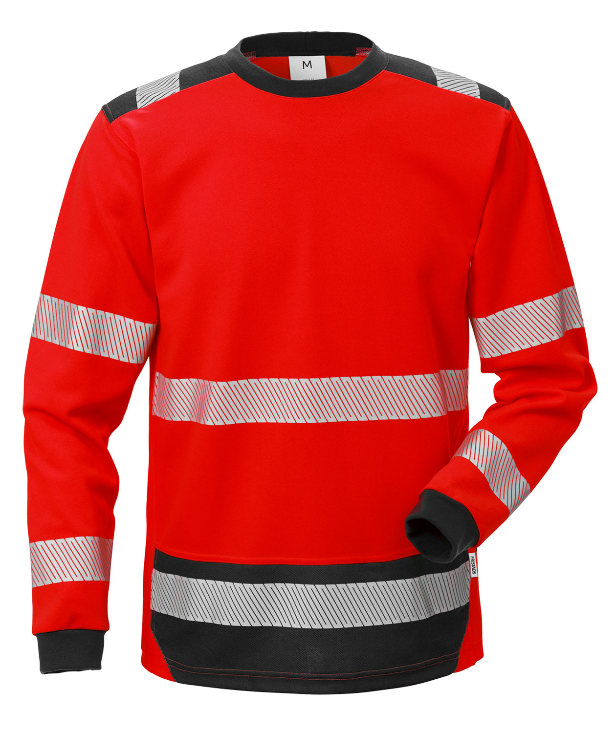 Fristads l&aring;ng&auml;rmad T-shirt 7724 THV, Varsel R&ouml;d/Svart