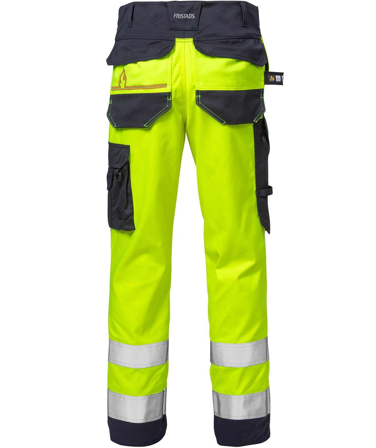 Fristads Flamestat arbeidsbukse, Hi-vis gul/marinebl&aring;