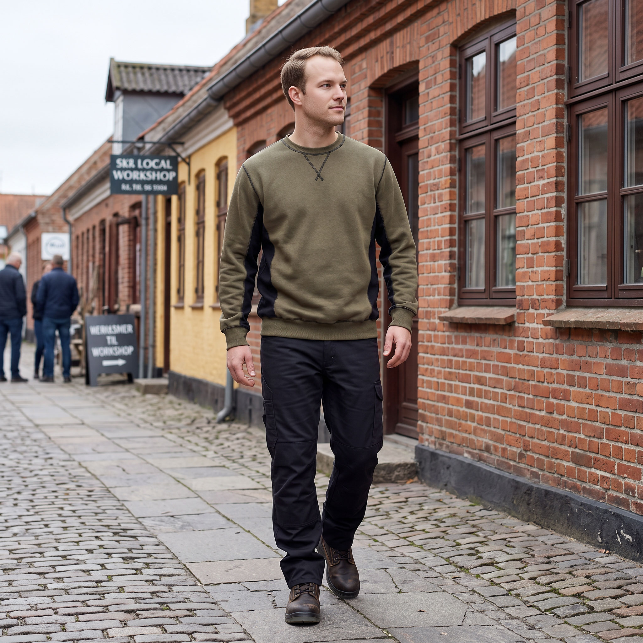 J.A.K. Basic sweatshirt 1626, Army/Sort