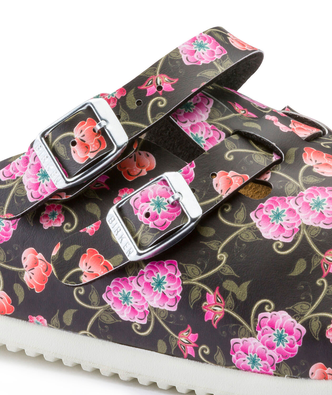 Birkenstock Kay Narrow Fit sandaler dam, Svart/r&ouml;d m&ouml;nstrad, large image number 6