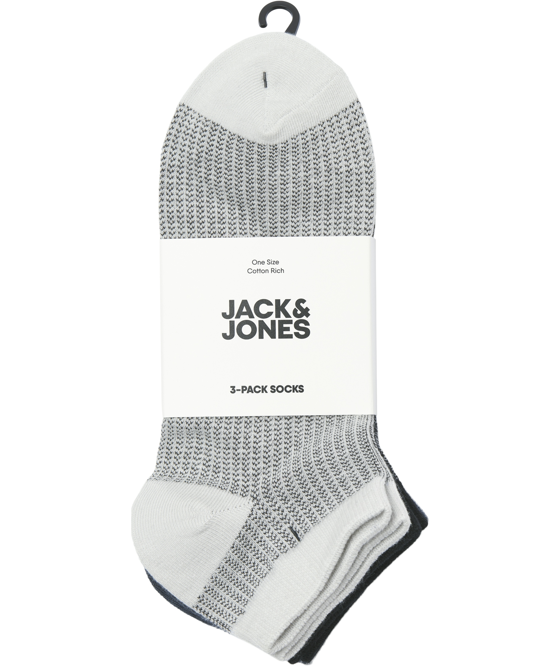 Jack & Jones JACBRYAN BIRD EYE 3-pak ankelstr&oslash;mper, Black, Black, large image number 4