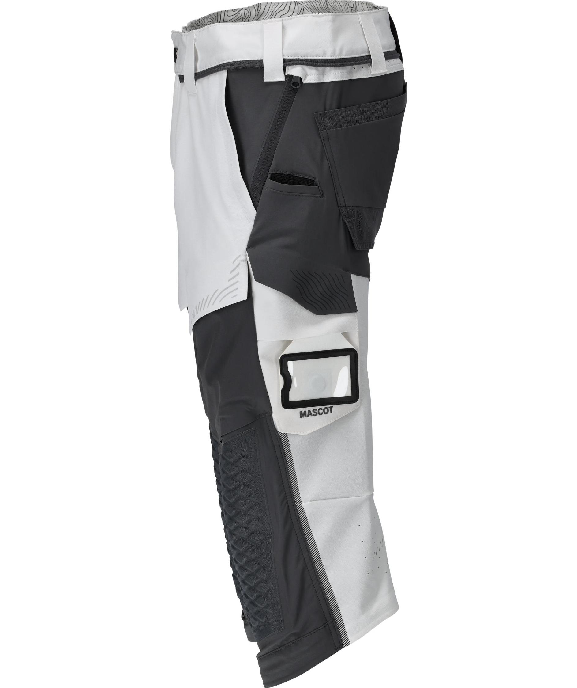 Mascot Customized arbeidsknickers full stretch, Hvit/Stengr&aring;, large image number 3