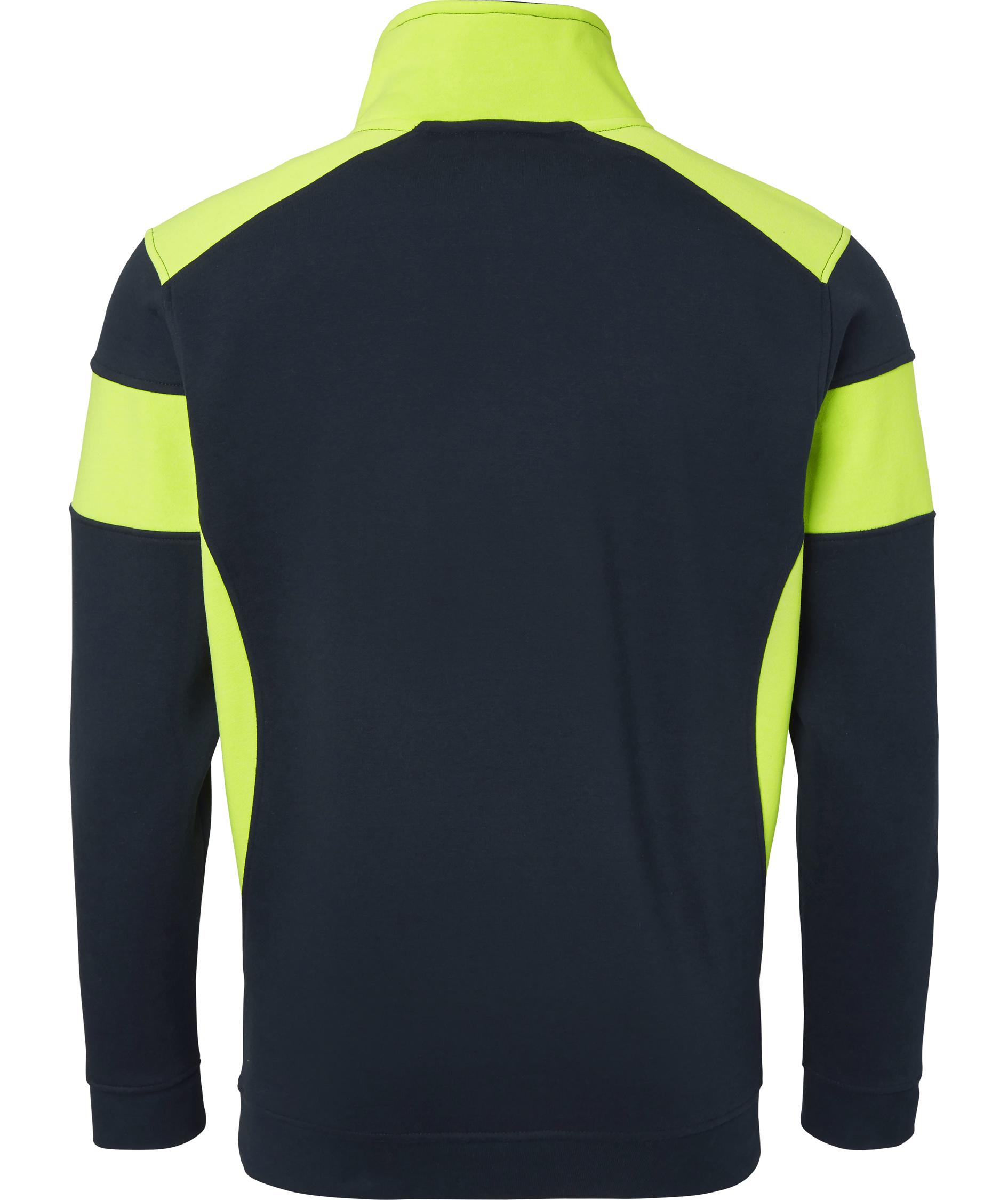 Top Swede sweatshirt with short zipper 222, Navy/Hi-Vis yellow, large image number 1