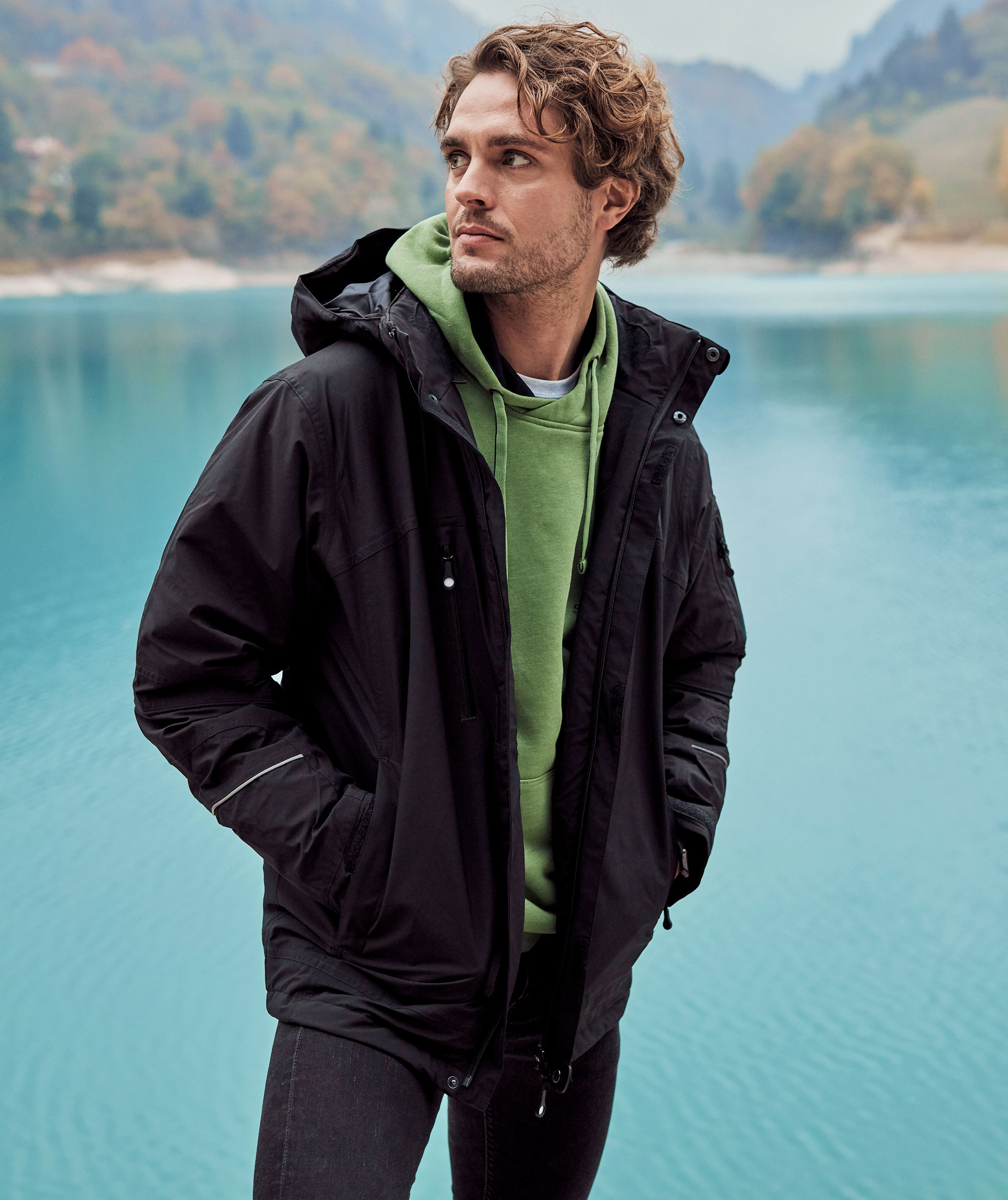 Clique Classic hoodie, Green Melange