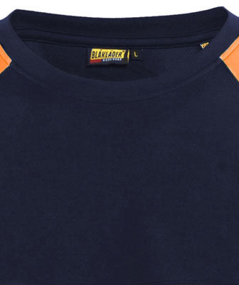 Bl&aring;kl&auml;der T-shirt, Marinbl&aring;/Varselorange, large image number 2