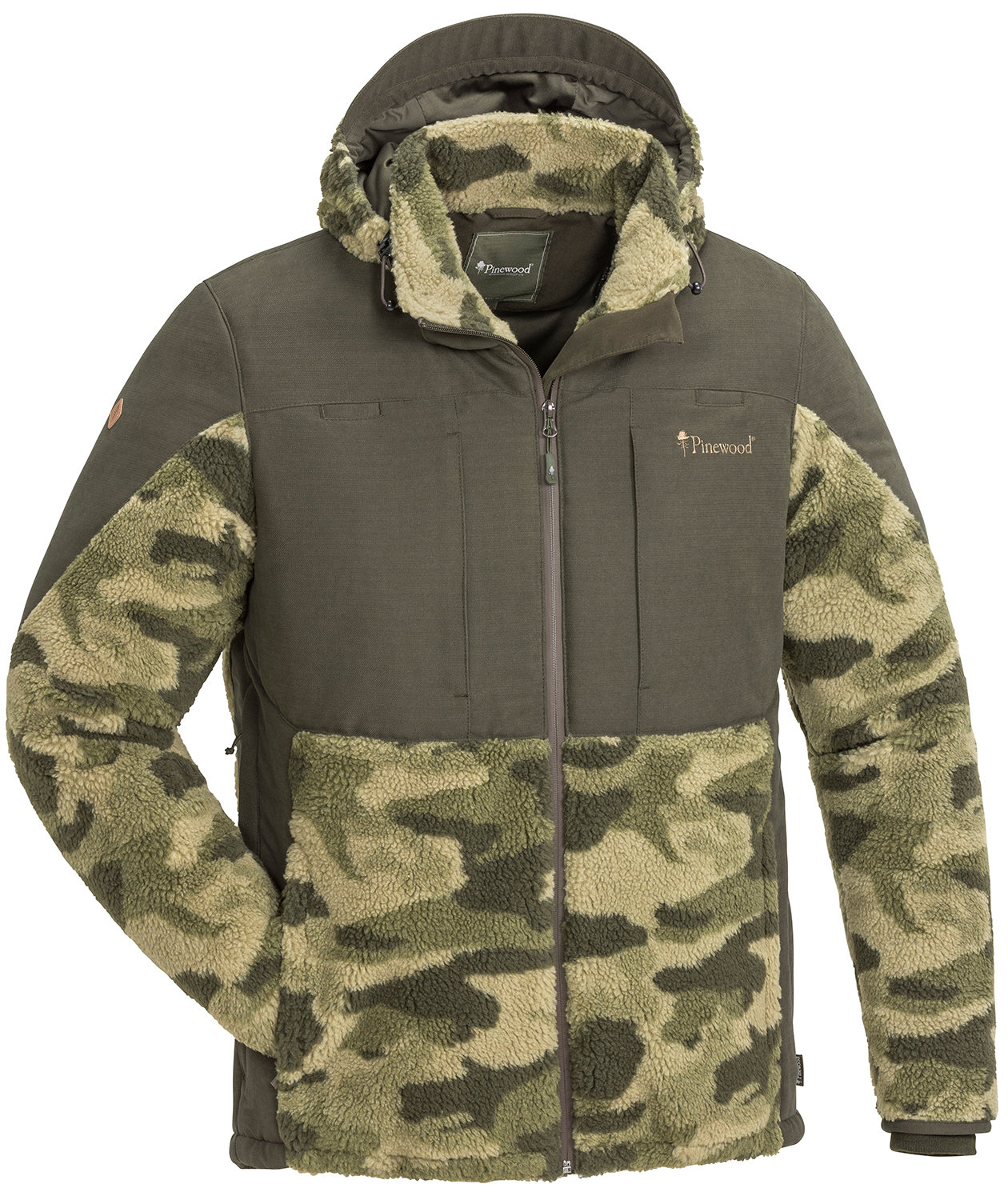 Pinewood Esbo Pile Camou  jakke, Green Jungle/Suede Brown