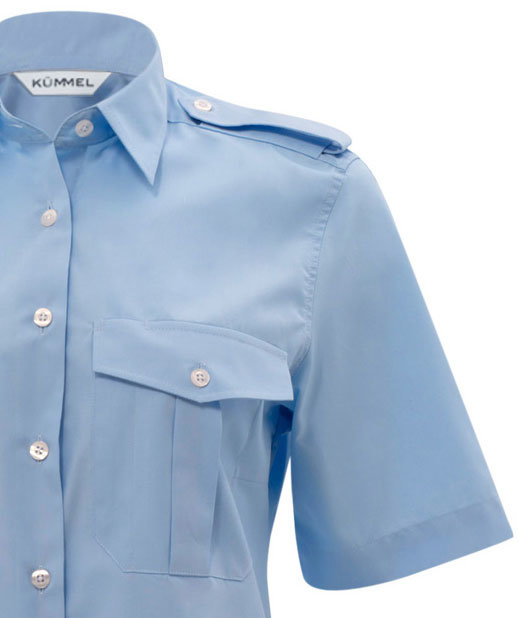K&uuml;mmel Diane Classic fit kort&auml;rmad skjorta dam, Ljusbl&aring;