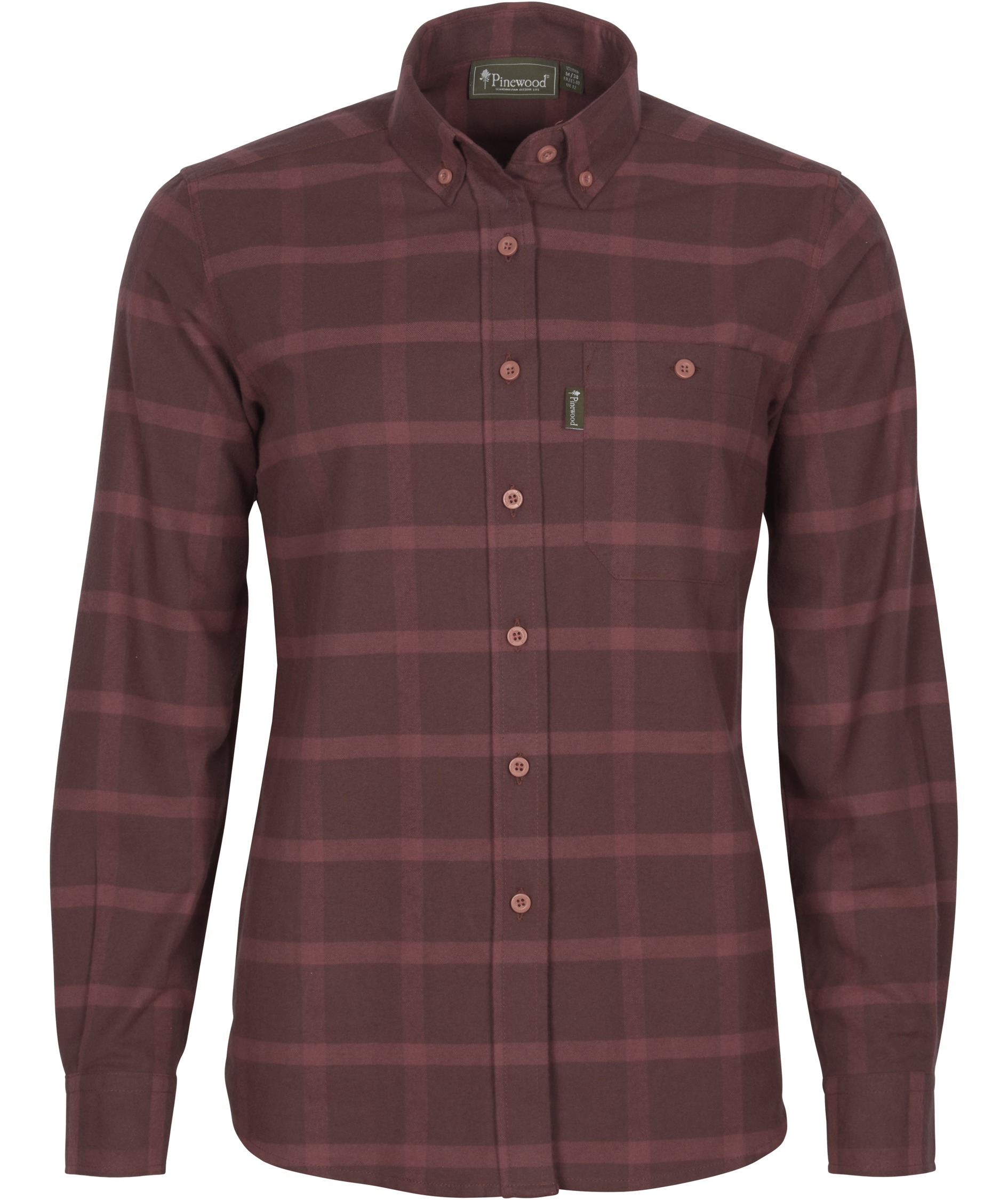 Pinewood V&auml;rnamo dame flannelskjorte, Earth Plum