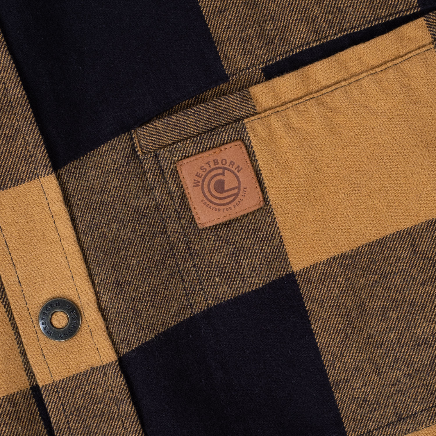 Westborn casual flanellskjorta, Mustard/Black, large image number 6