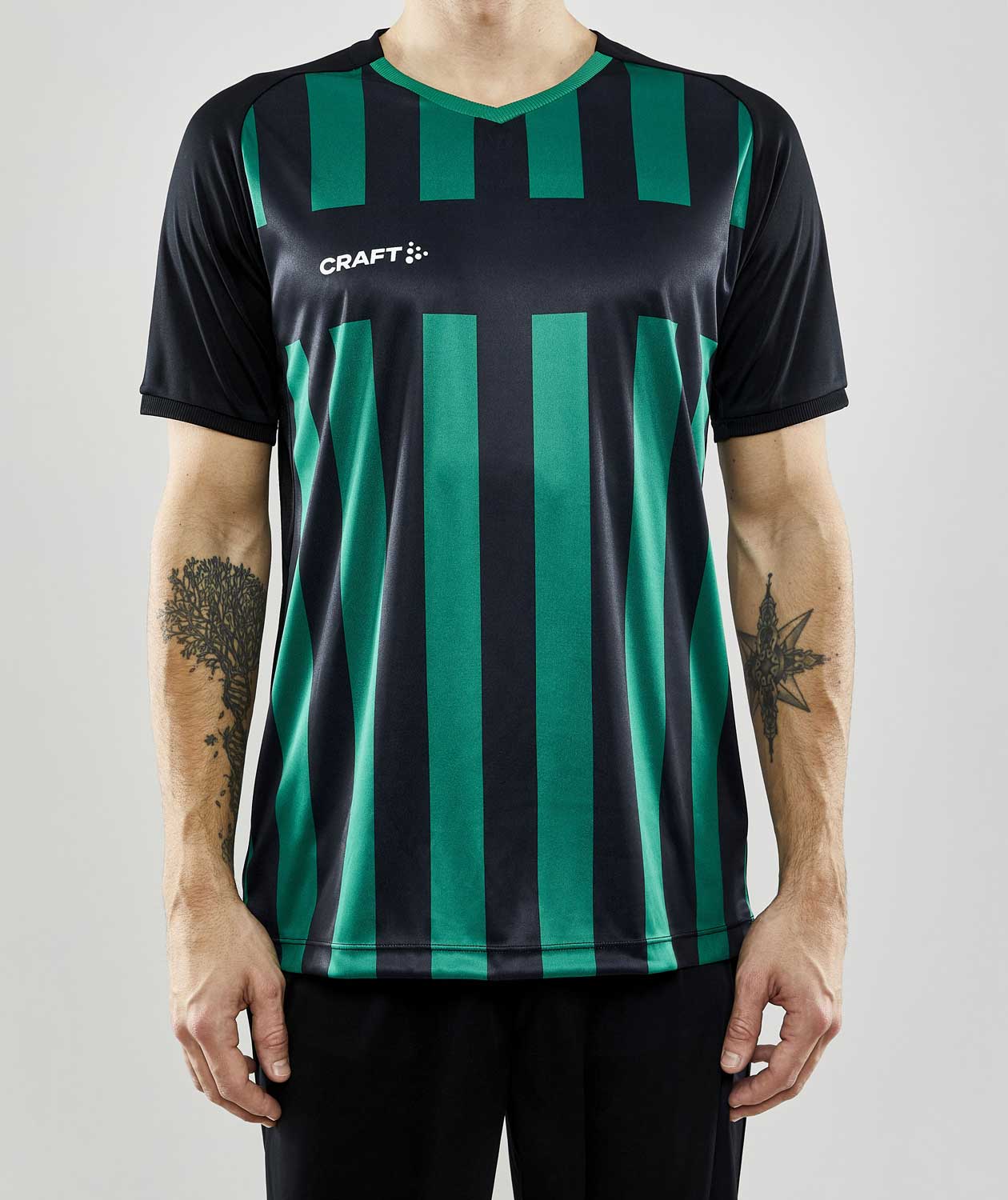 Craft Progress 2.0 Stripe Jersey T-shirt, Svart/Team Green