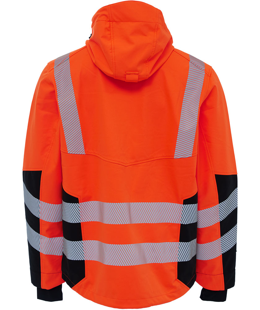ELKA Visible Xtreme softshelljakke, Hi-Vis Orange/Sort, large image number 2