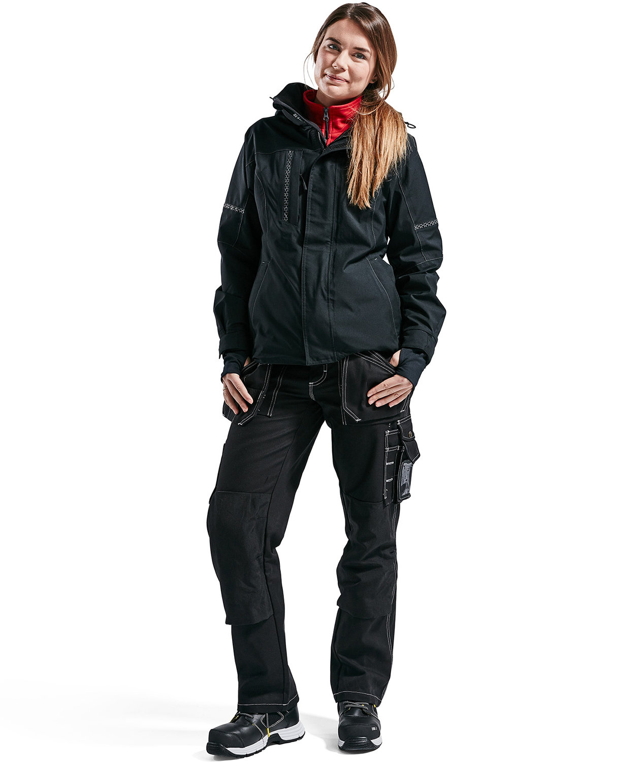 Bl&aring;kl&auml;der dame skaljakke, Sort