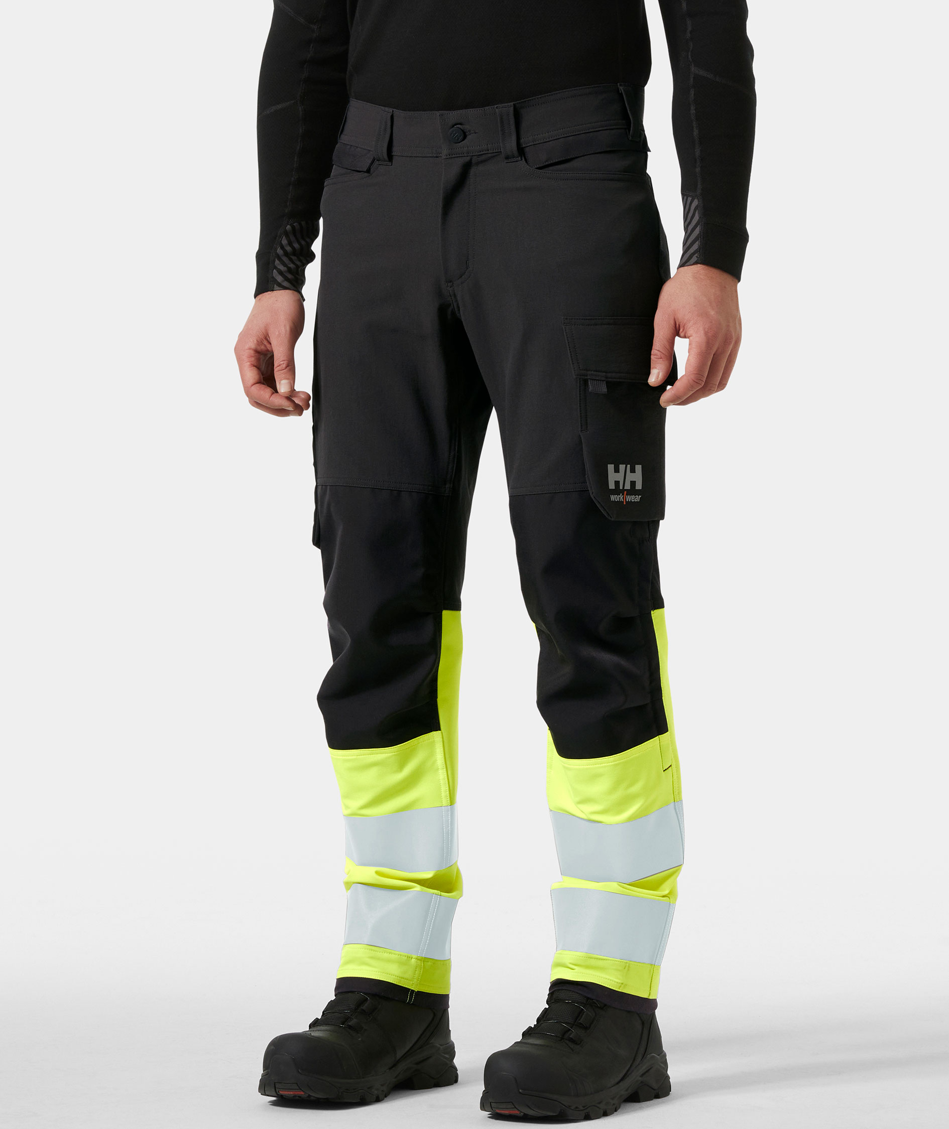 Helly Hansen Alna 4X Connect&trade; arbeidsbukse full stretch, Hi-vis Gul/Ebony