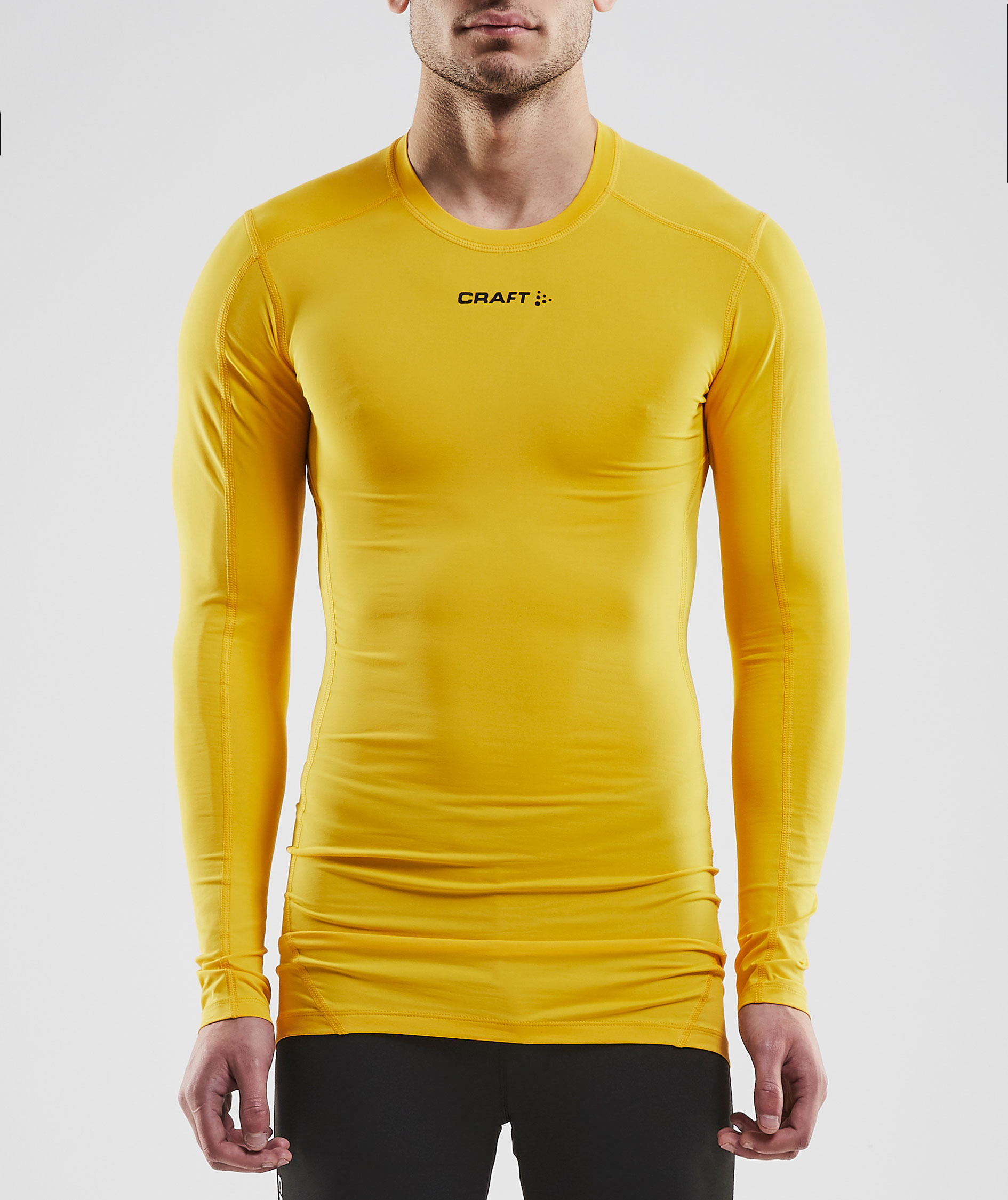 Craft Pro Control Compression l&aring;ng&auml;rmad T-shirt, Sweden yellow