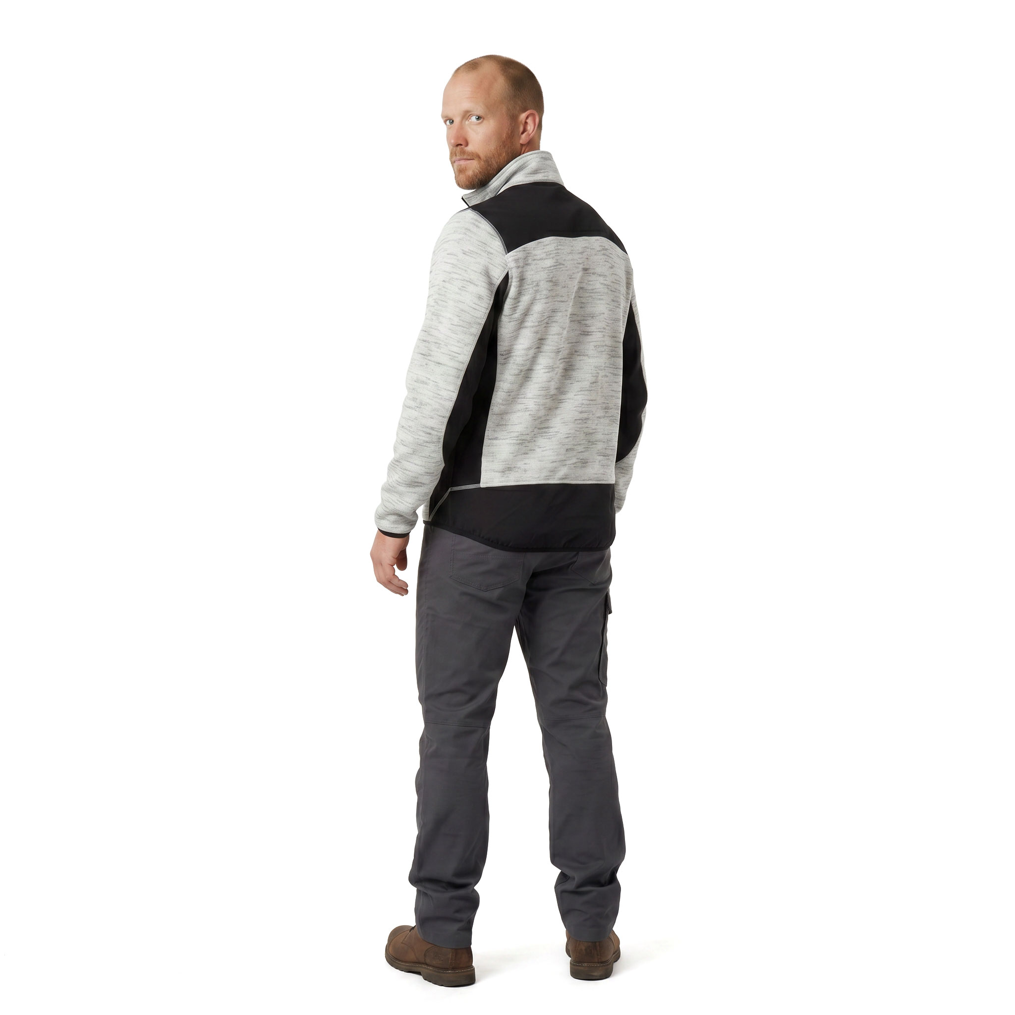 J.A.K. knitted fleece jacket 6155, Grey melange, large image number 3
