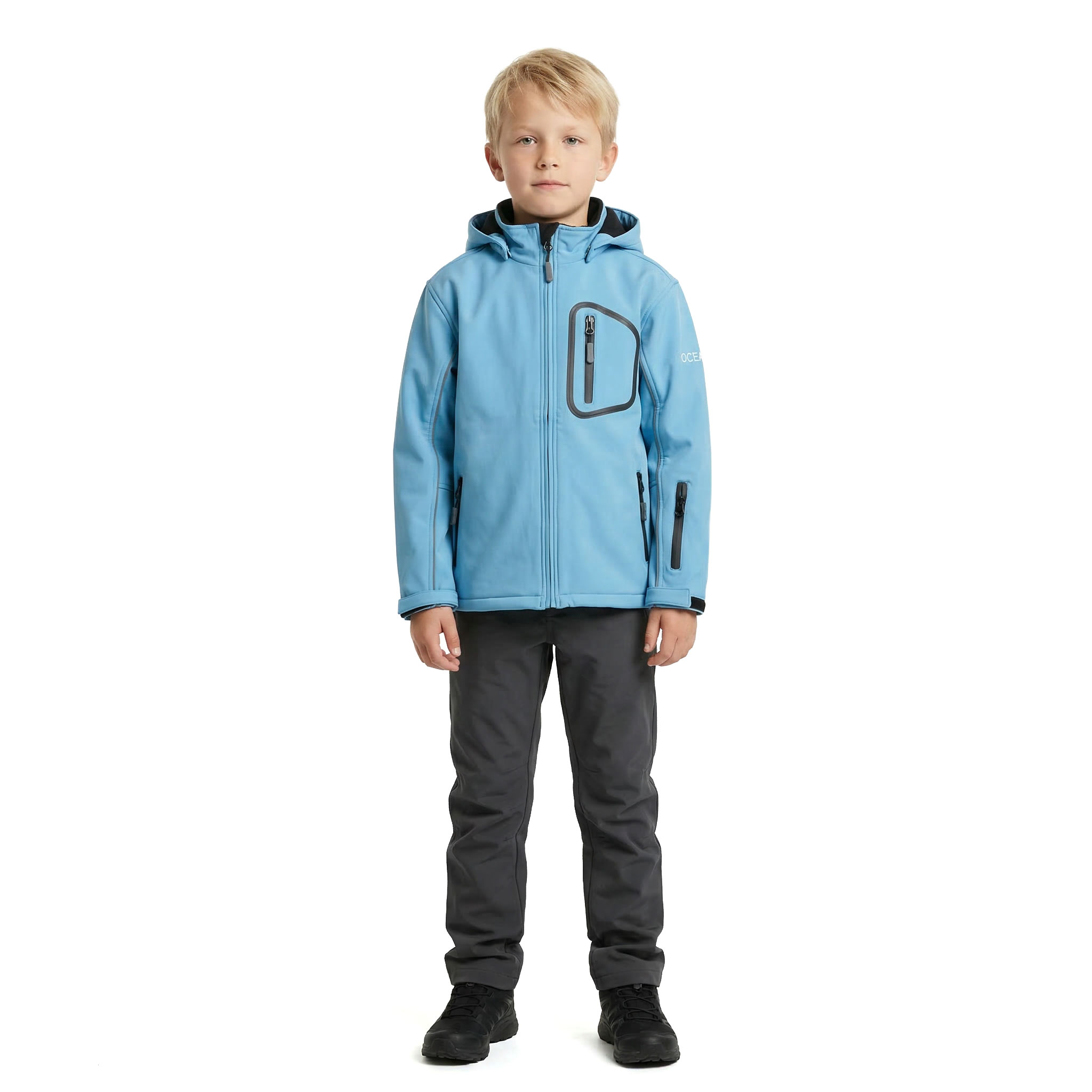 Ocean softshell jacket for kids, Lightblue, large image number 2