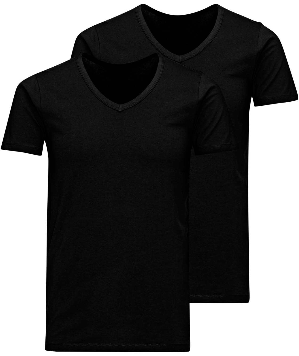 Jack & Jones JABASIC 2-pack short-sleeved underwear shirt, Black