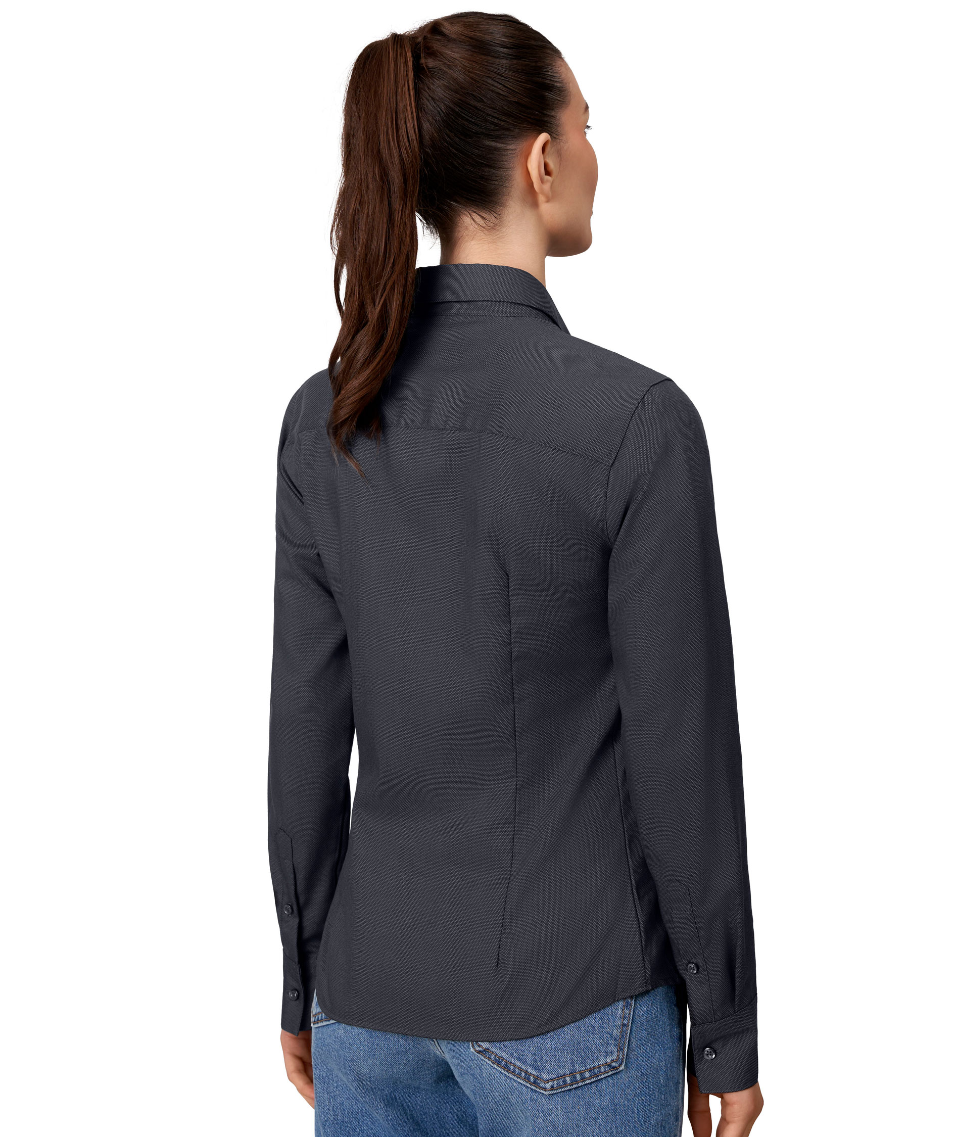 Seven Seas Dobby Royal Oxford modern fit women's shirt, Charcoal, large image number 2