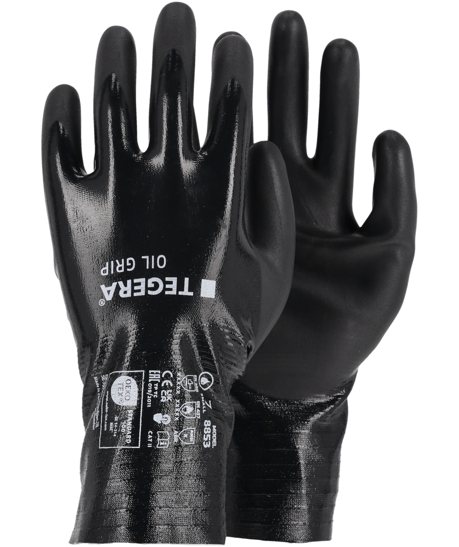 Tegera 8853 Oil grip arbetshandskar, Svart