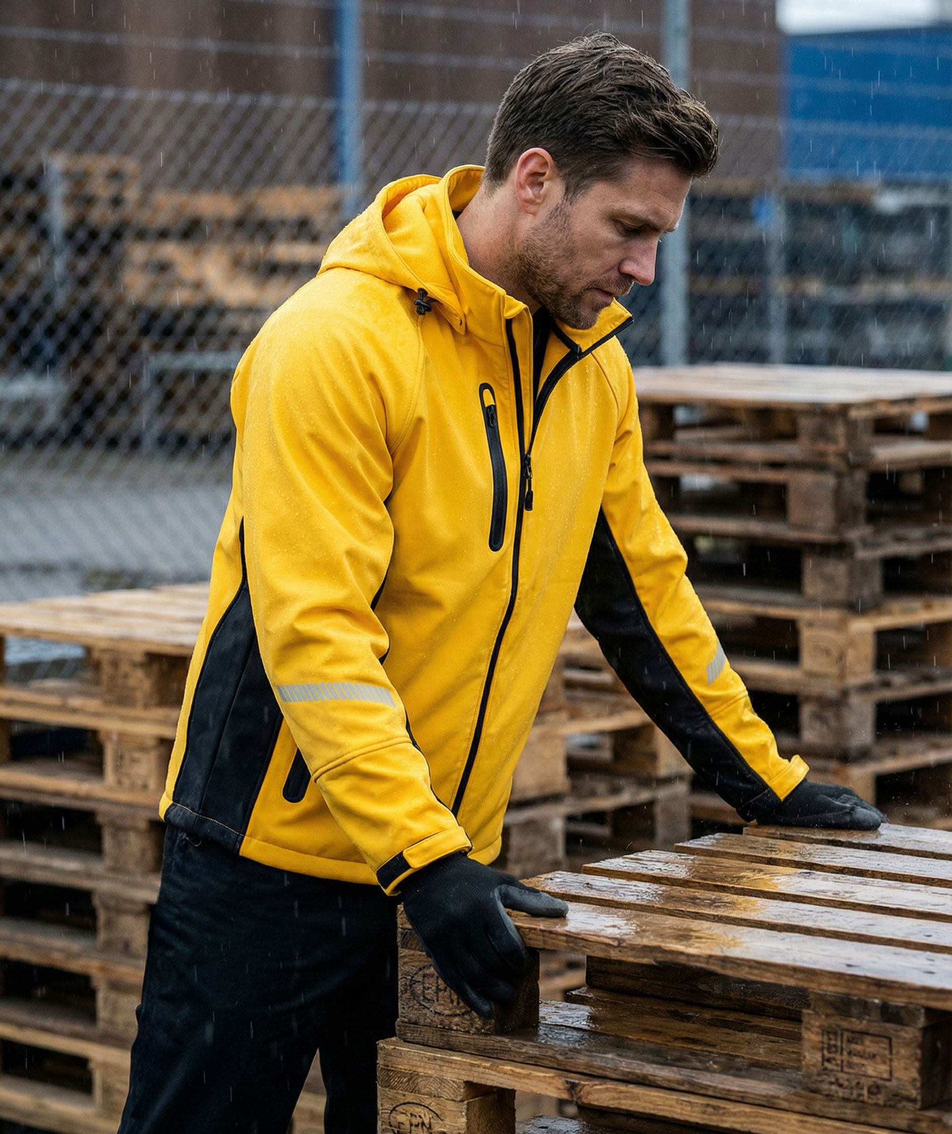 Lyngs&oslash;e Regenjacke, Yellow/Black