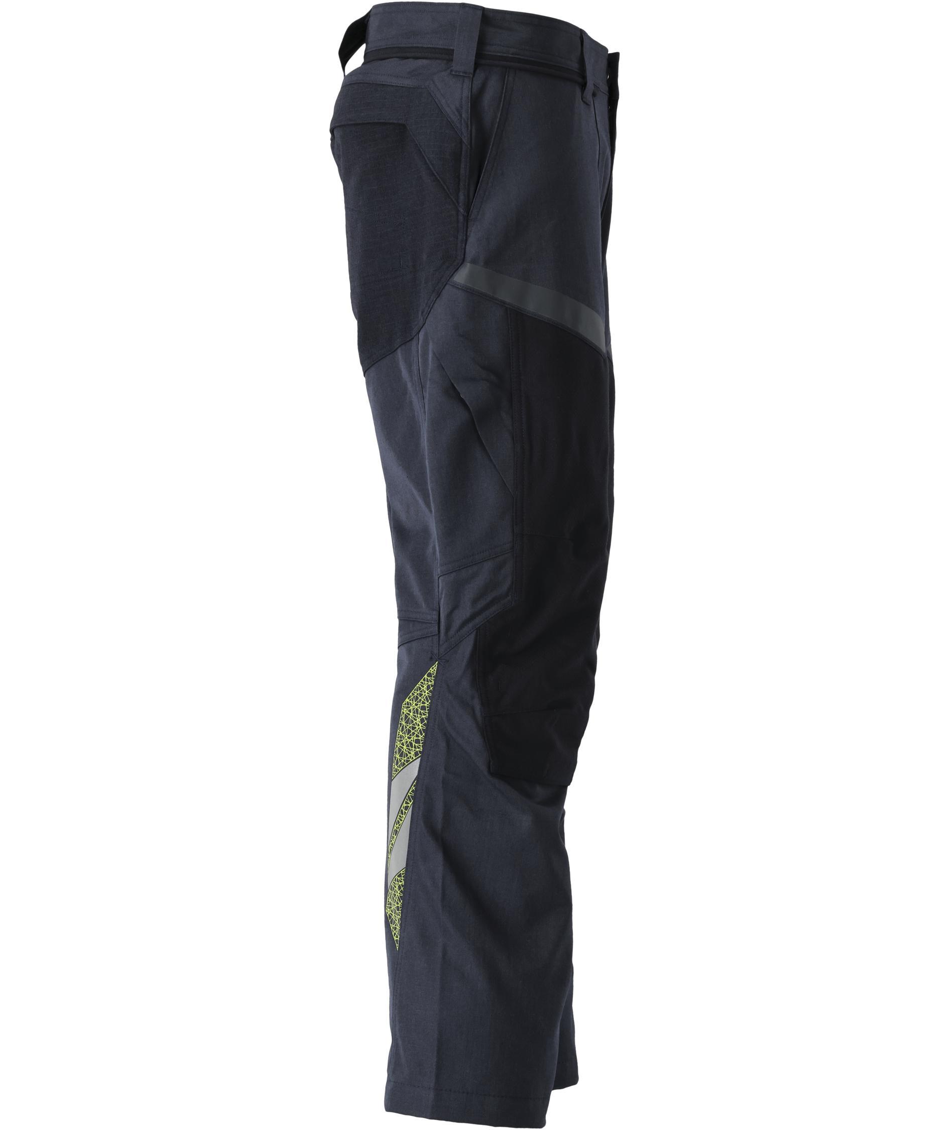 Mascot Accelerate Multisafe arbeidsbukse, M&oslash;rk Marine/Hi-Vis Gul, large image number 2