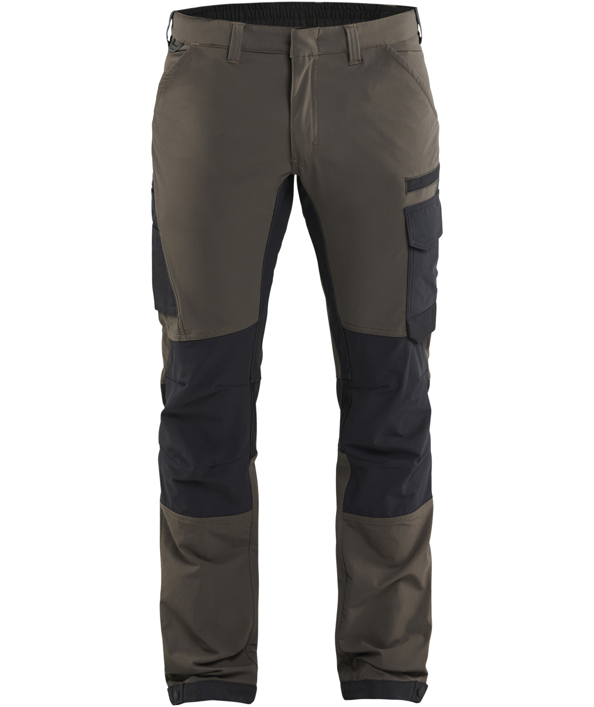 Bl&aring;kl&auml;der servicebukser full stretch, Olivengr&oslash;n/Sort, large image number 0