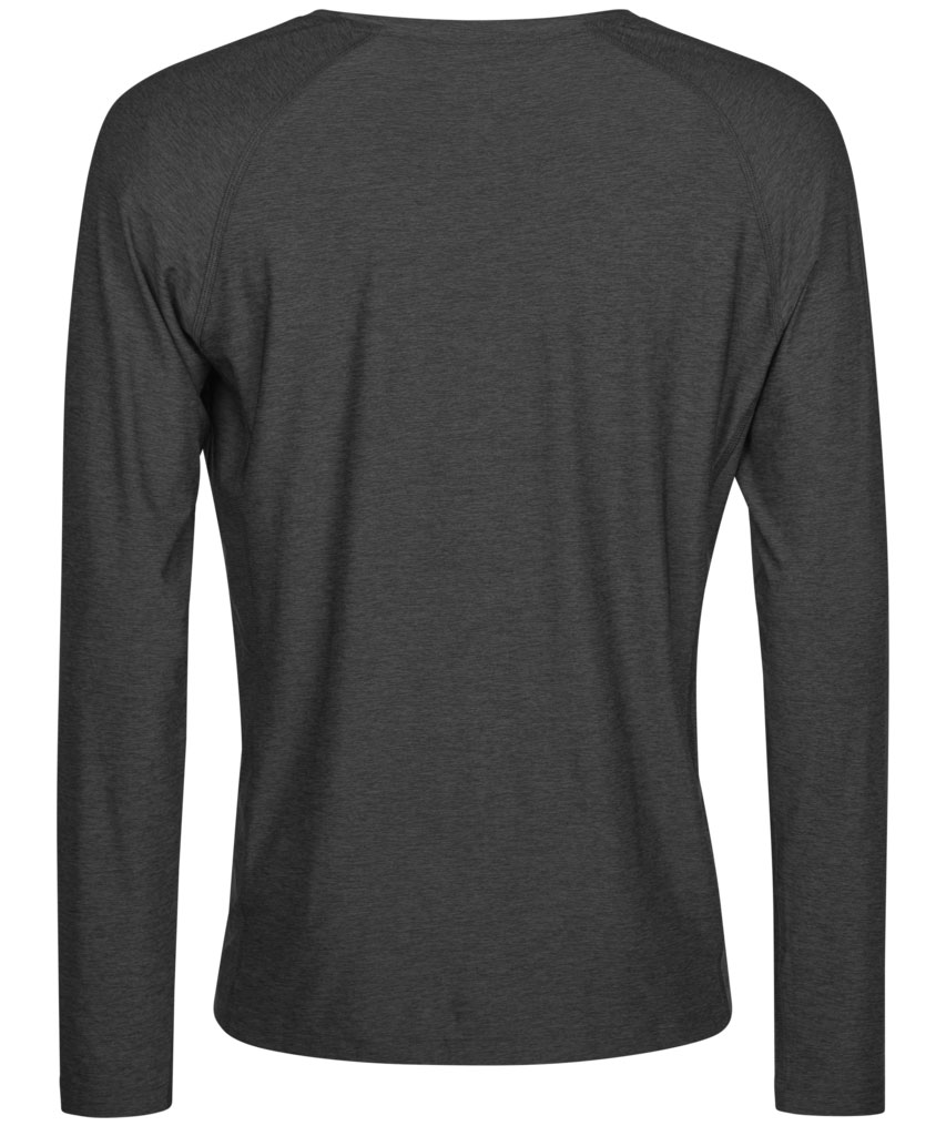 Tee Jays langermet Cooldry T-skjorte, Svart melange, large image number 1