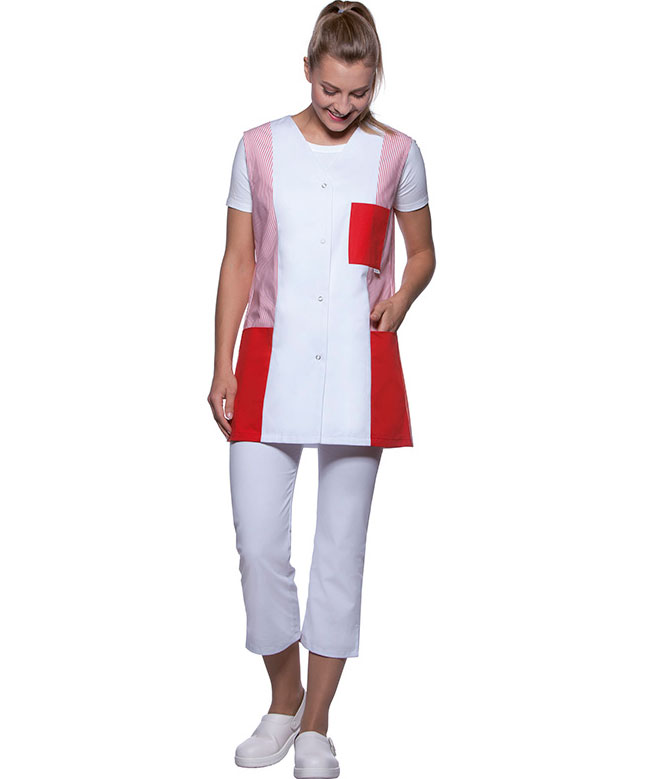 Karlowsky Sabrina women's tunic without sleeves, White/red, large image number 2