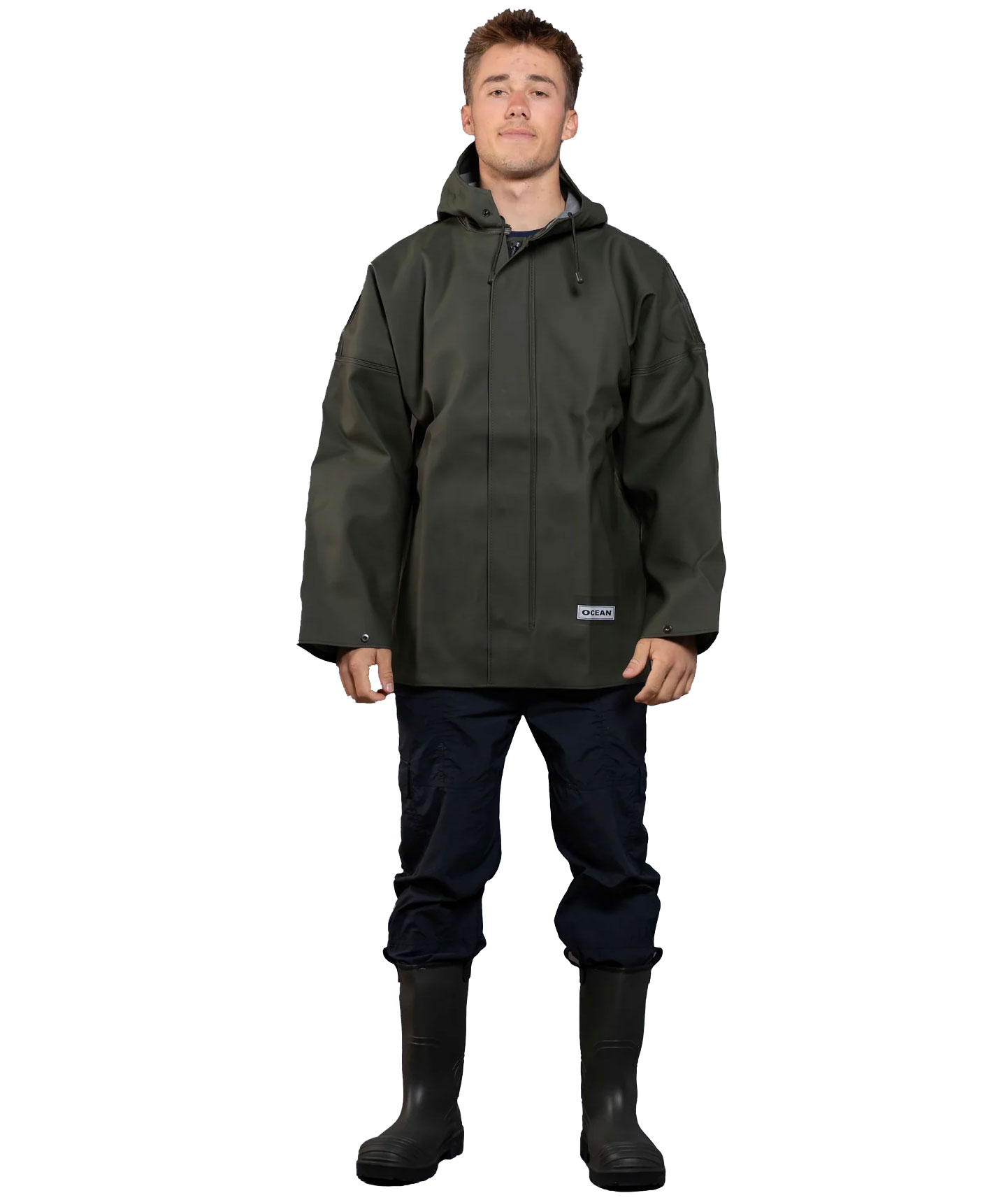 Ocean&nbsp;Weather Heavy PVC regnjacka, Olivgr&ouml;n