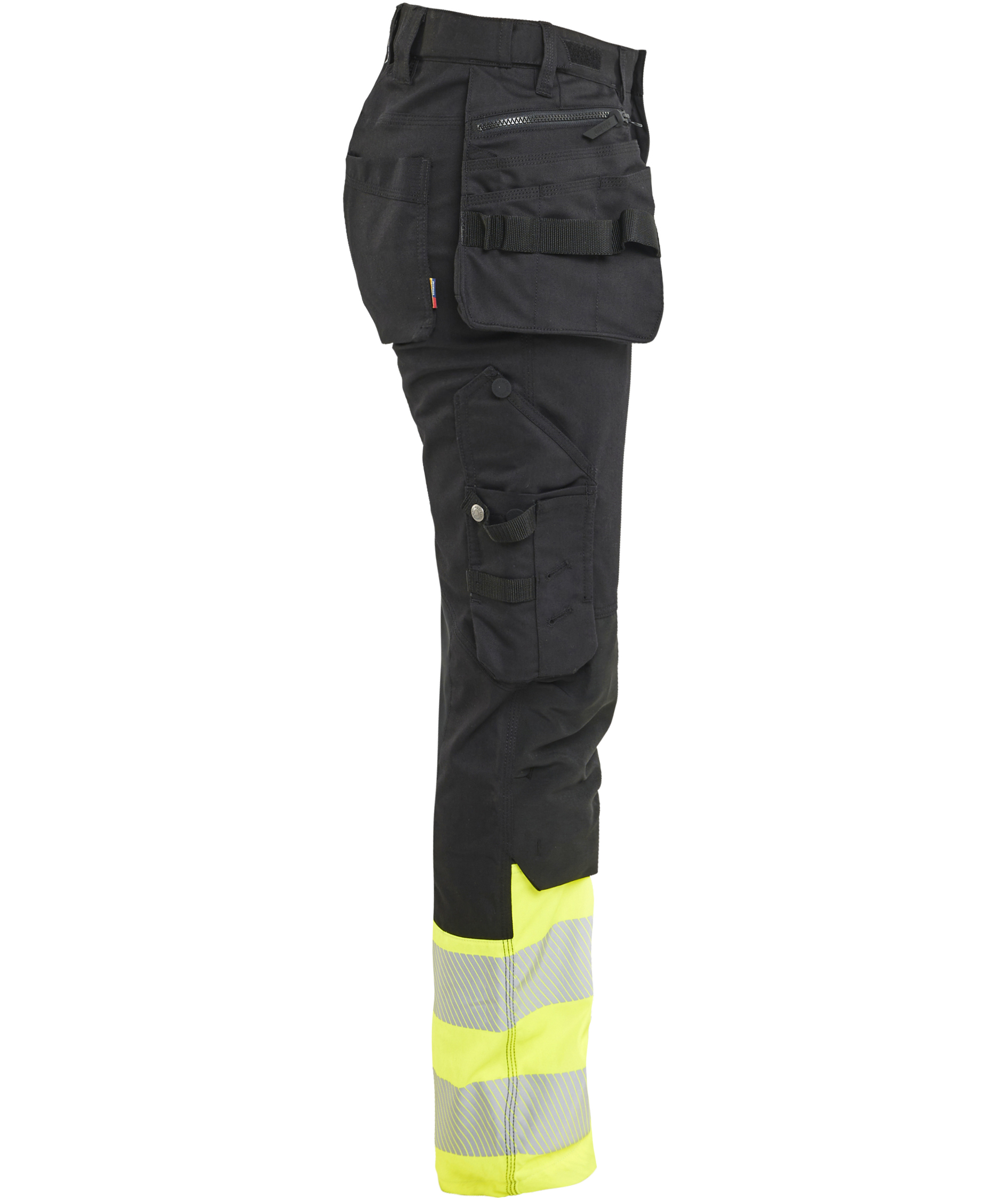Bl&aring;kl&auml;der Damen Handwerkerhose, Schwarz/Hi-Vis Gelb, large image number 2