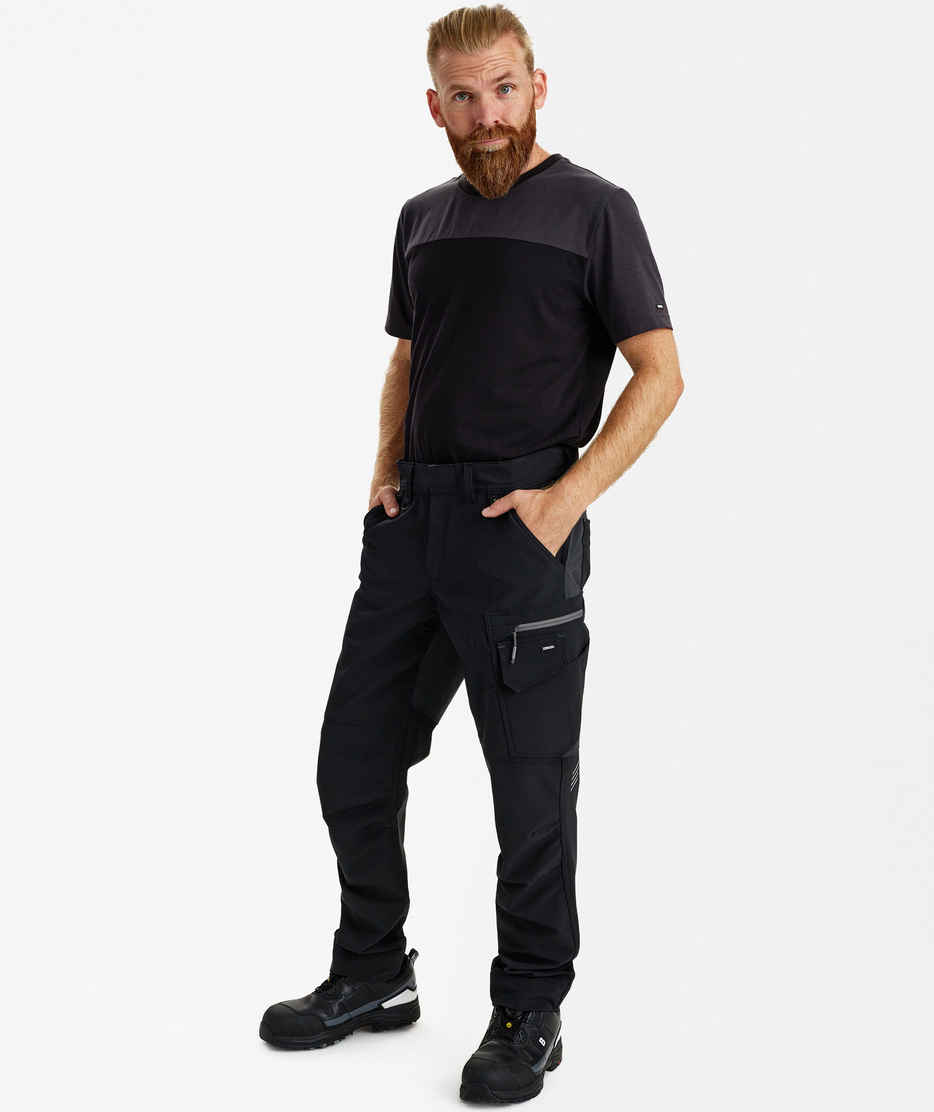 Engel Entire servicebukser full stretch, Black/Anthracite Grey, large image number 2