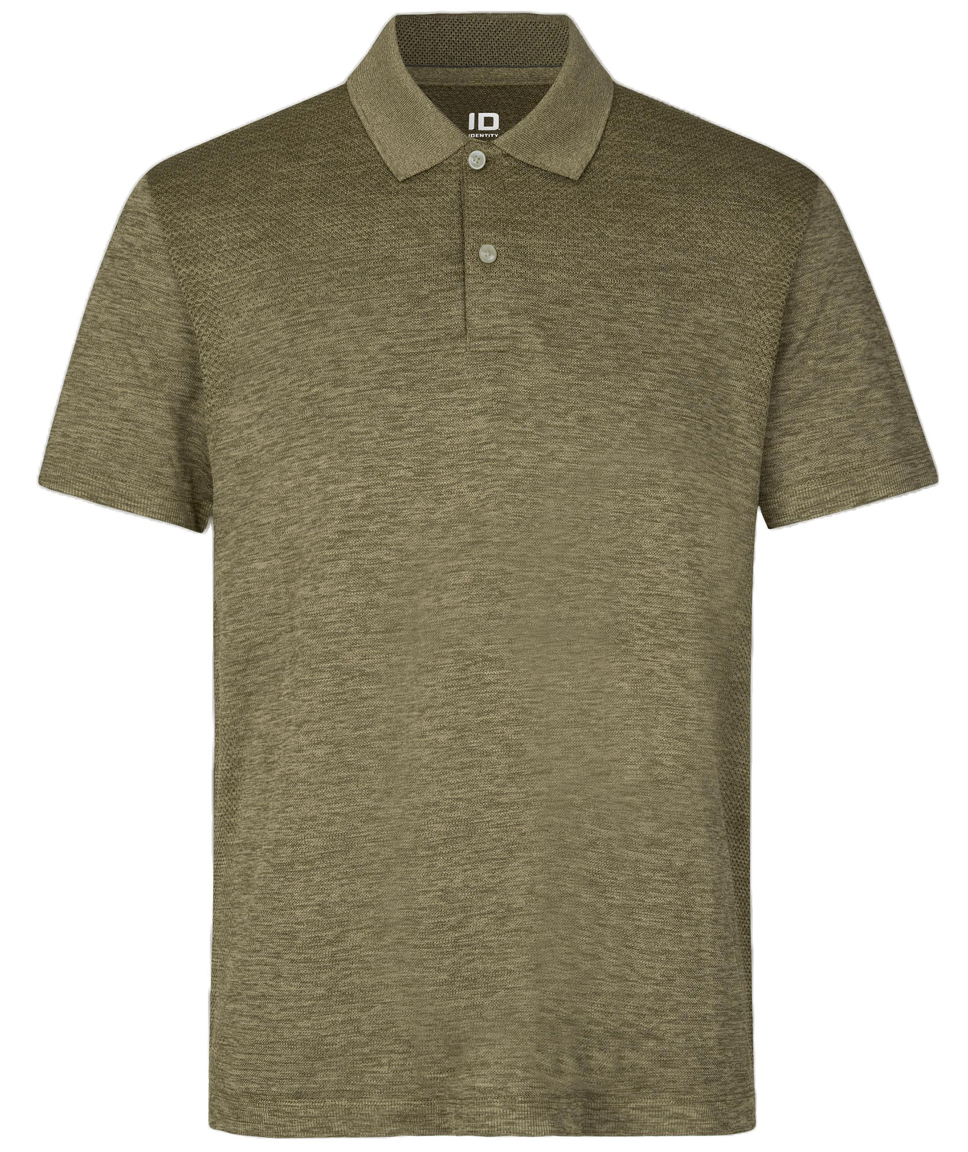 ID Active polo T-shirt, Oliven melange, large image number 0