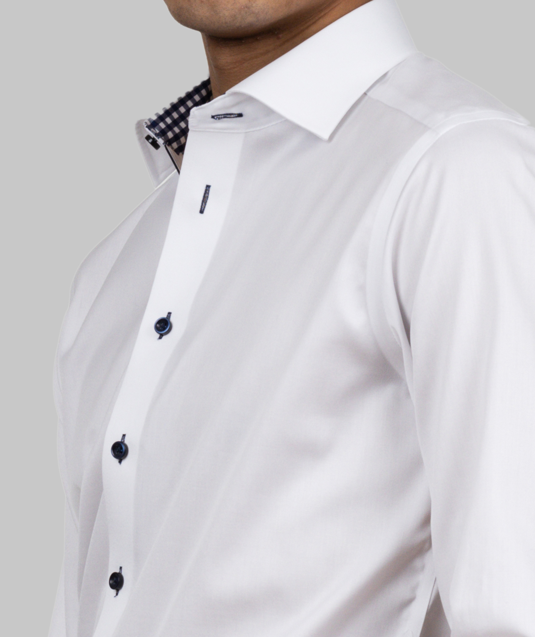 J. Harvest & Frost Twill Red Bow 20 slim fit skjorte, Hvid/navy, large image number 7