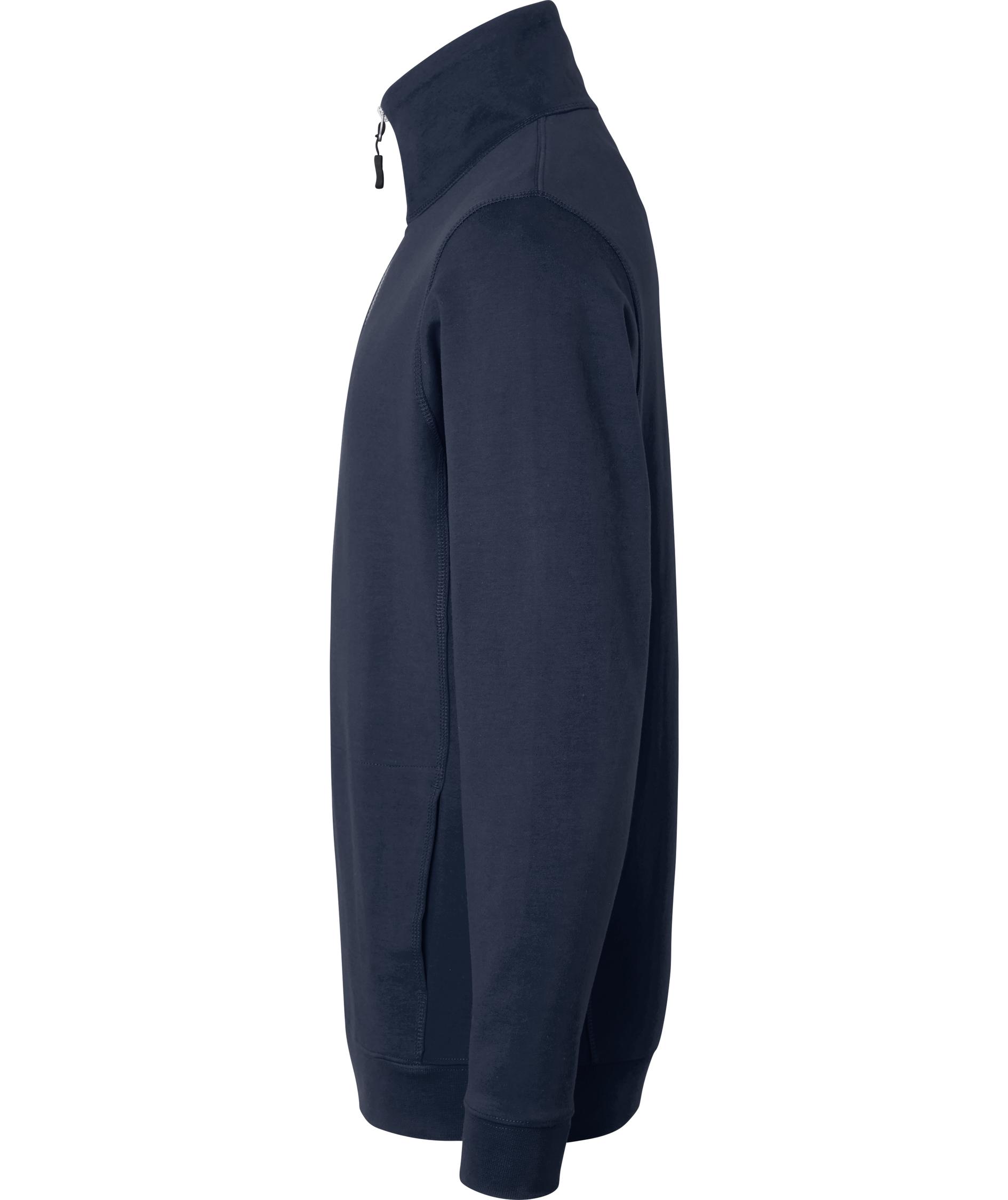 Top Swede sweatshirt med kort lynl&aring;s 0102, Navy, large image number 3