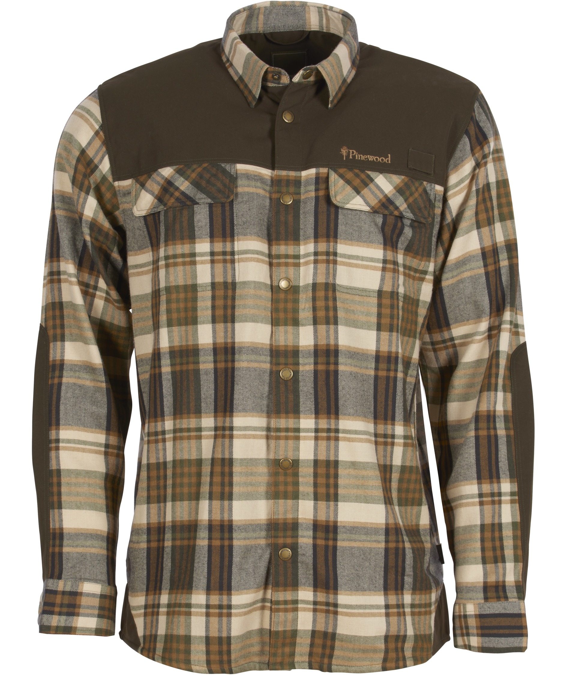 Pinewood Furudal Pro skjorte med uld, Beige/Suede Brown