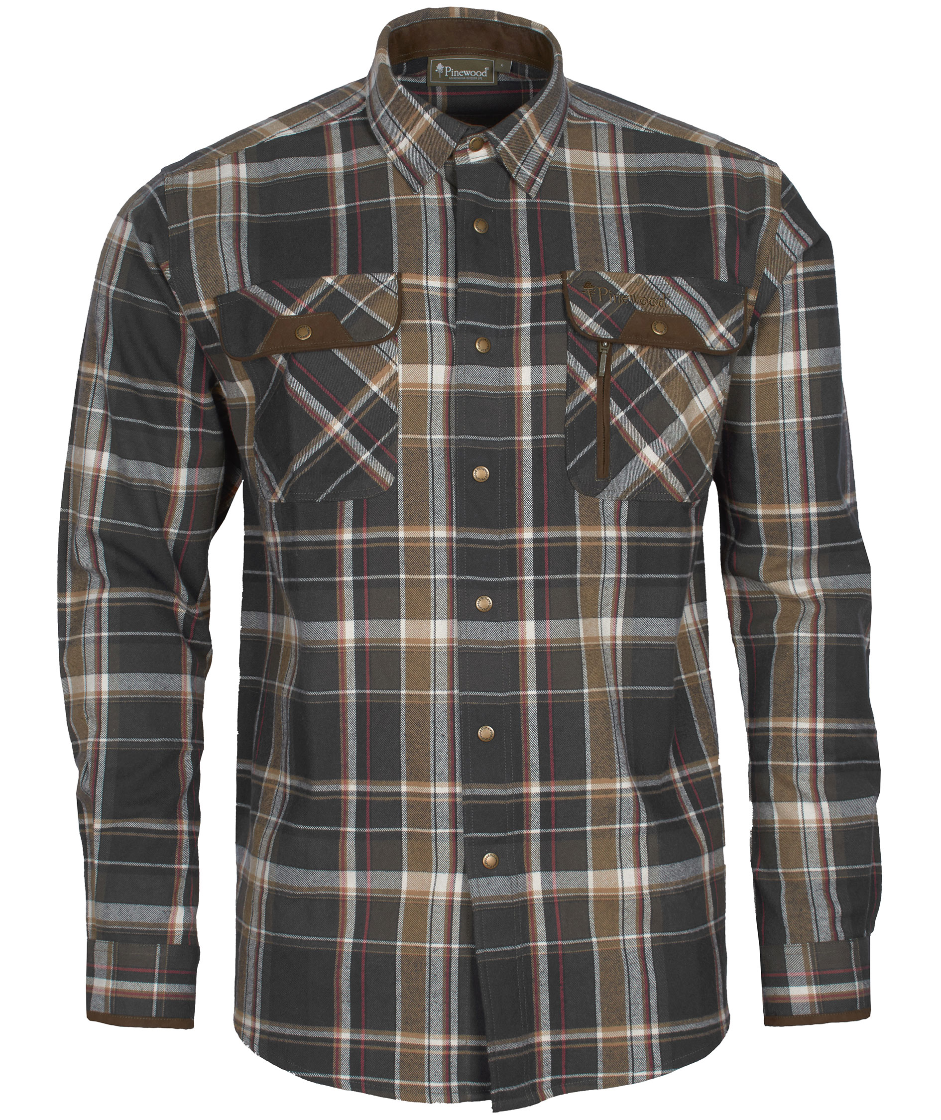 Pinewood Prestwick Exclusive skovmandsskjorte, M&oslash;rkegr&oslash;n/Sort, M&oslash;rkegr&oslash;n/Sort, swatch