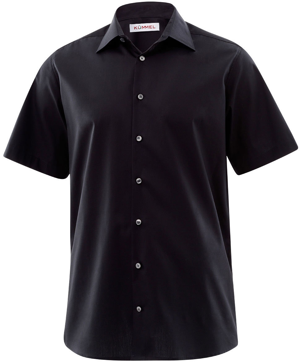 K&uuml;mmel Frankfurt Slim fit kort&auml;rmad skjorta, Svart, Svart, swatch